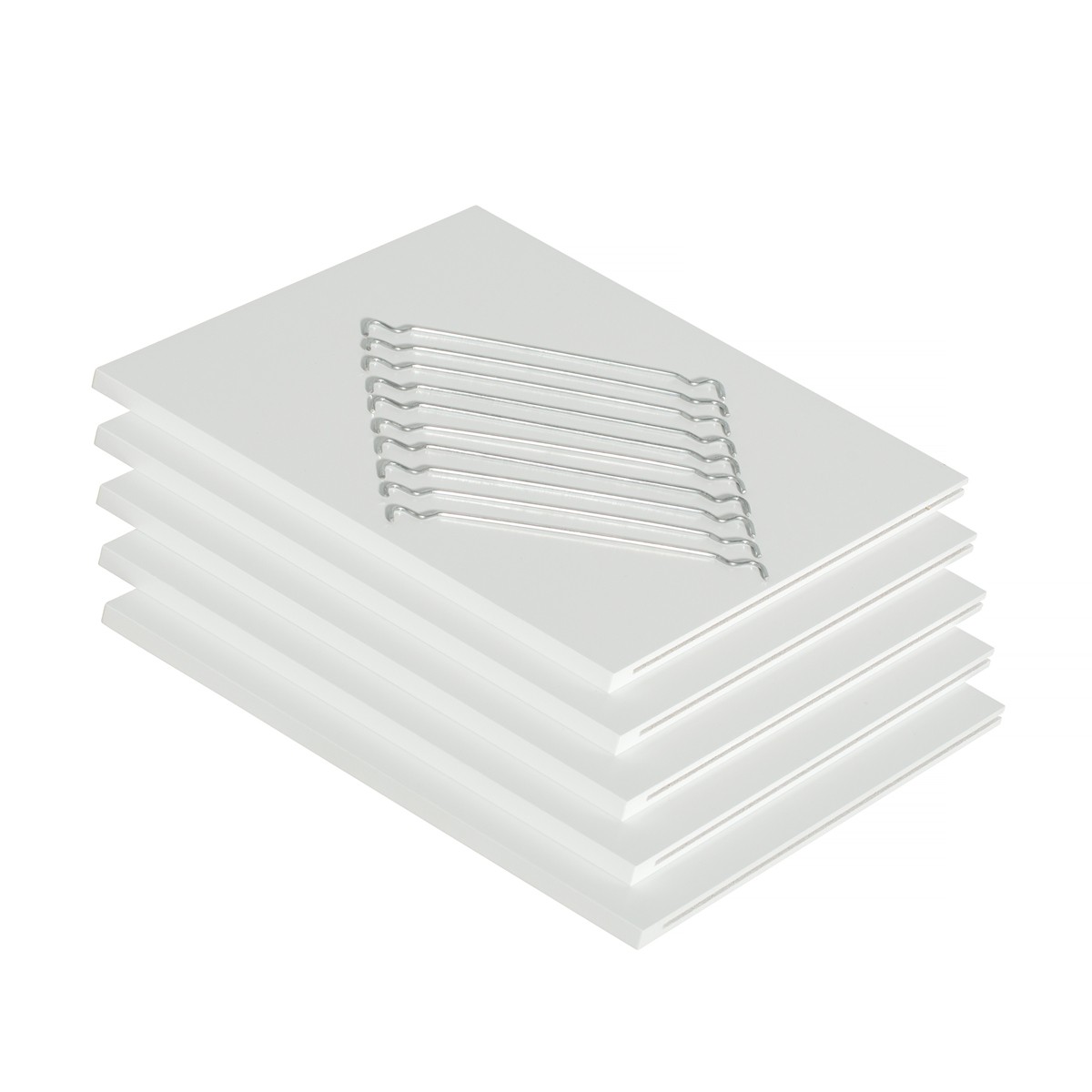 021322 Fem extra hyllplan vit, Oliver Furniture