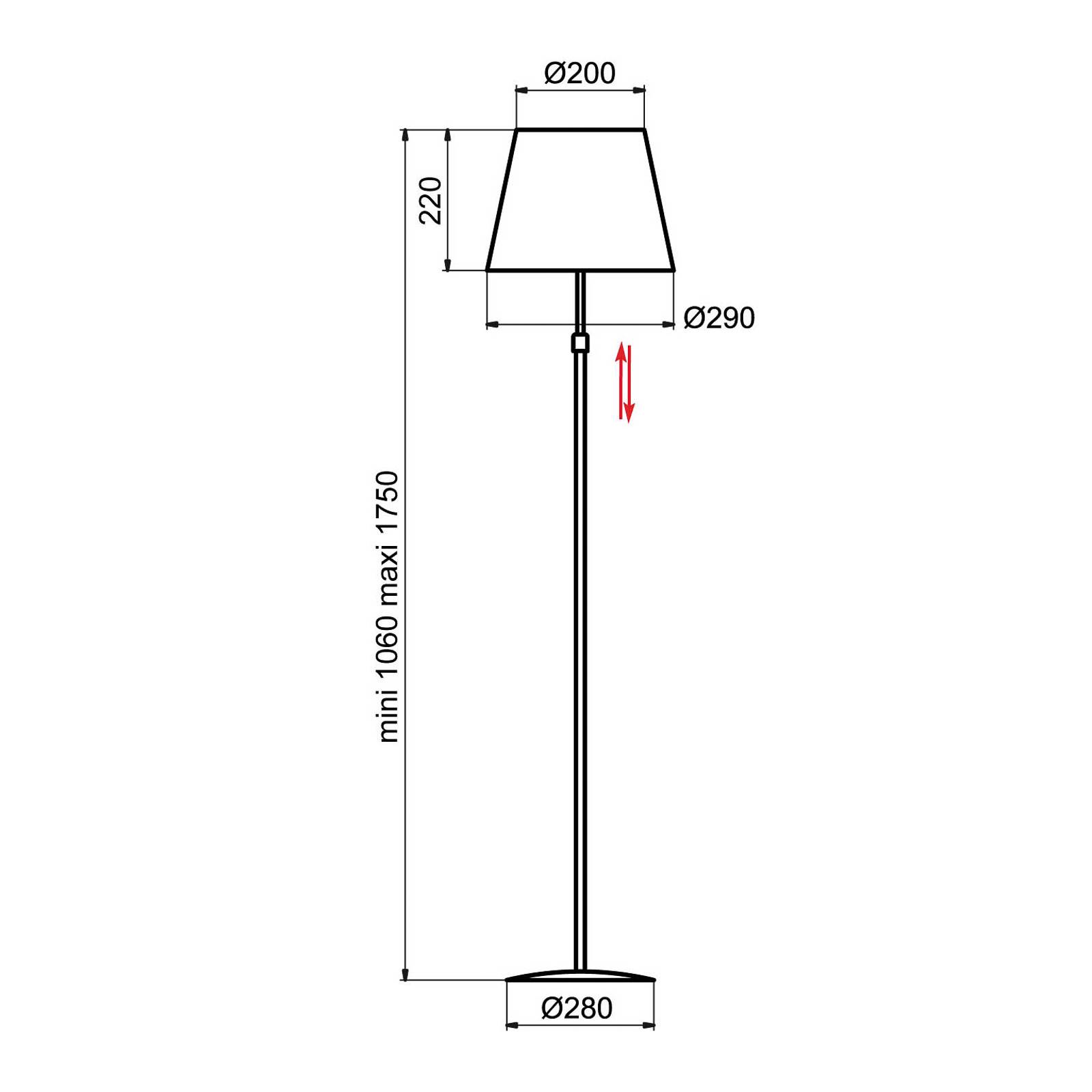Aluminor Store golvlampa, krom/vit