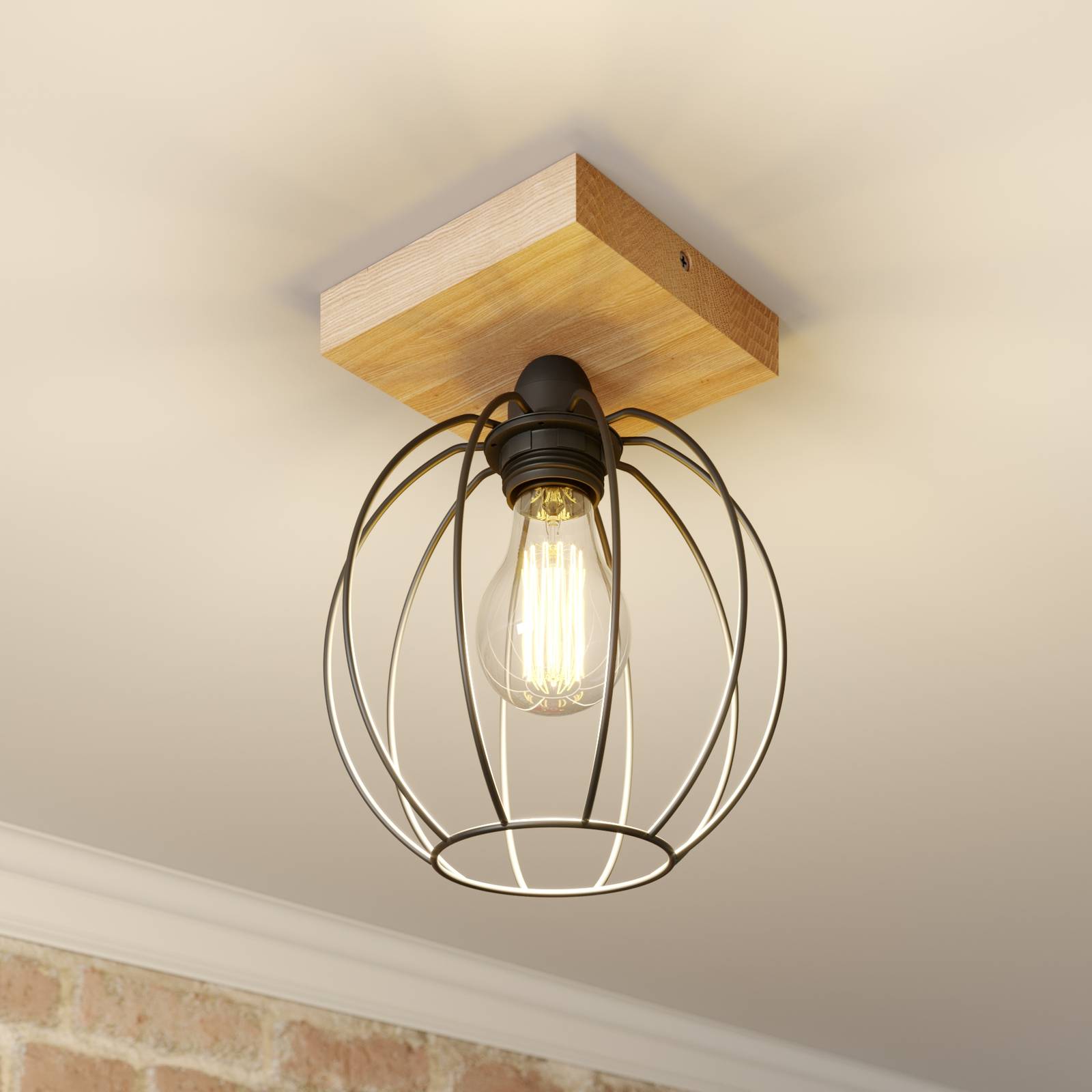 Taklampa Dorett med burskärm, 1 lampa