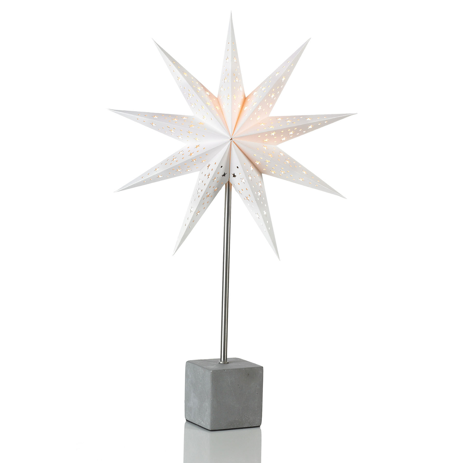 Dekostjärna Hard som bordslampa, höjd 58 cm, vit