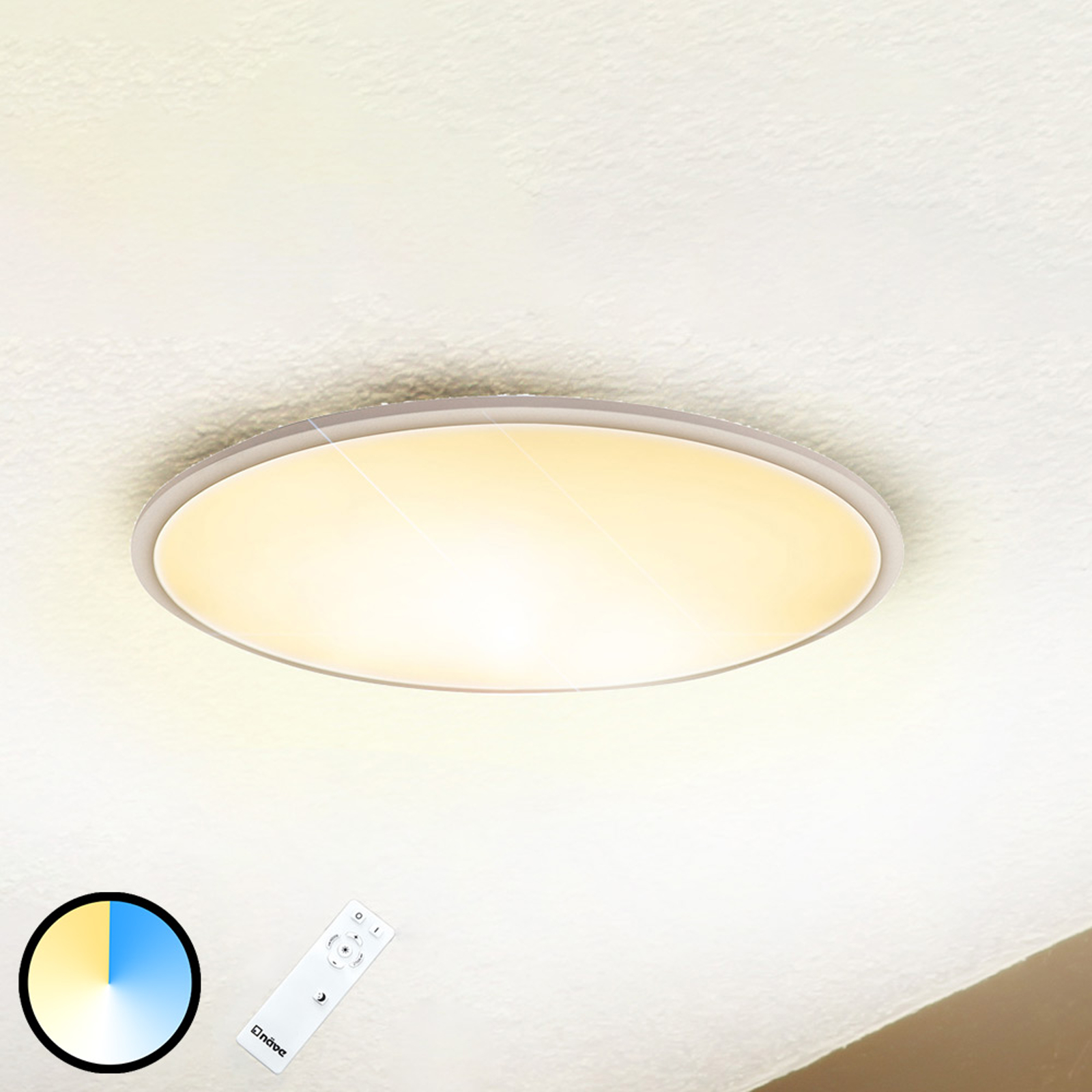 LED-taklampa Sorrent oval 60 cm x 30 cm