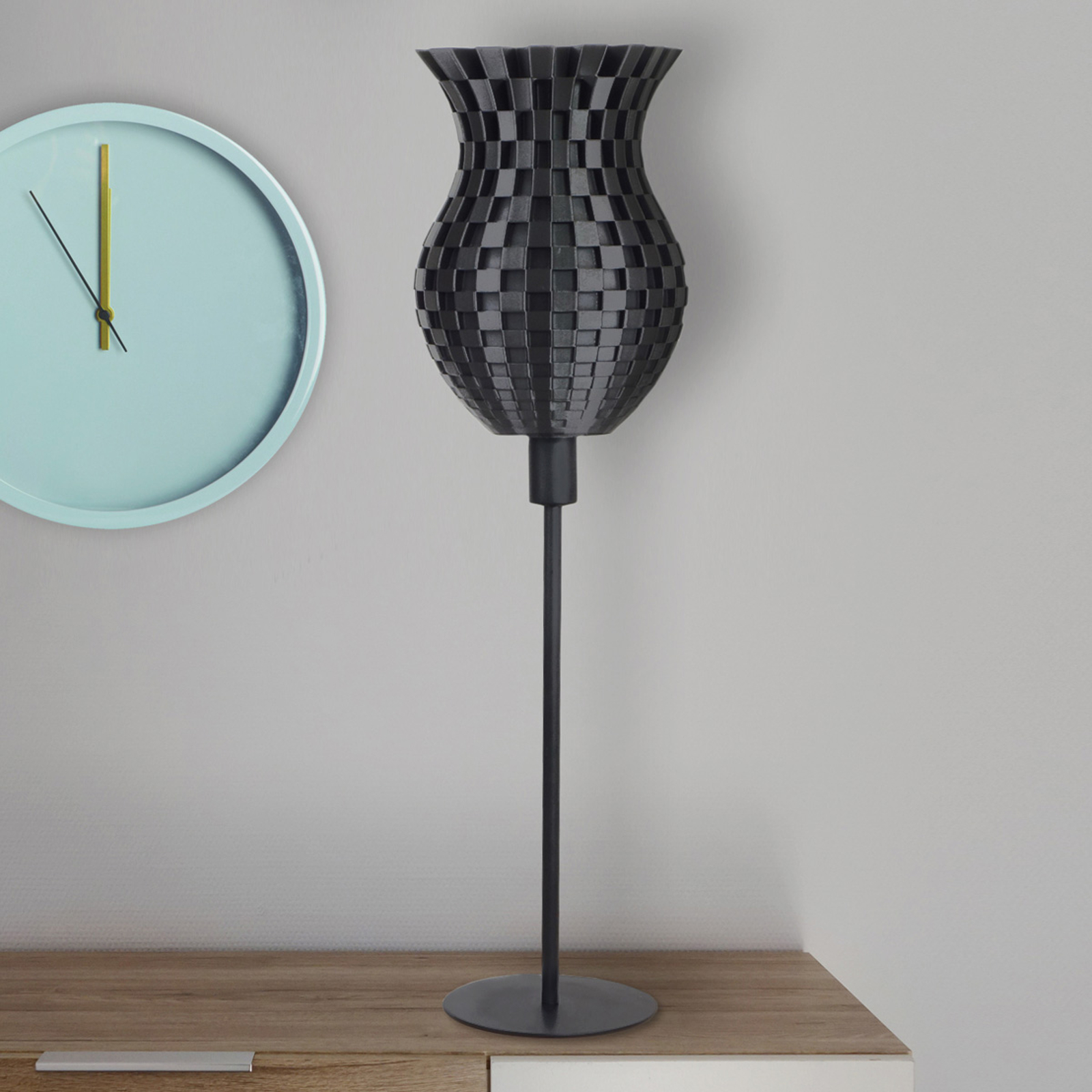 Bordslampa Flätverk, 3D-tryck, grafit