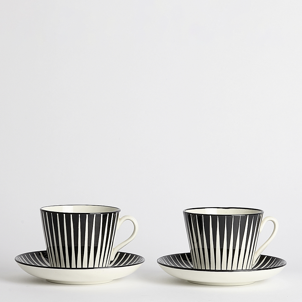 Vintage - SÅLD Zebra Tekopp/Fat 2-pack