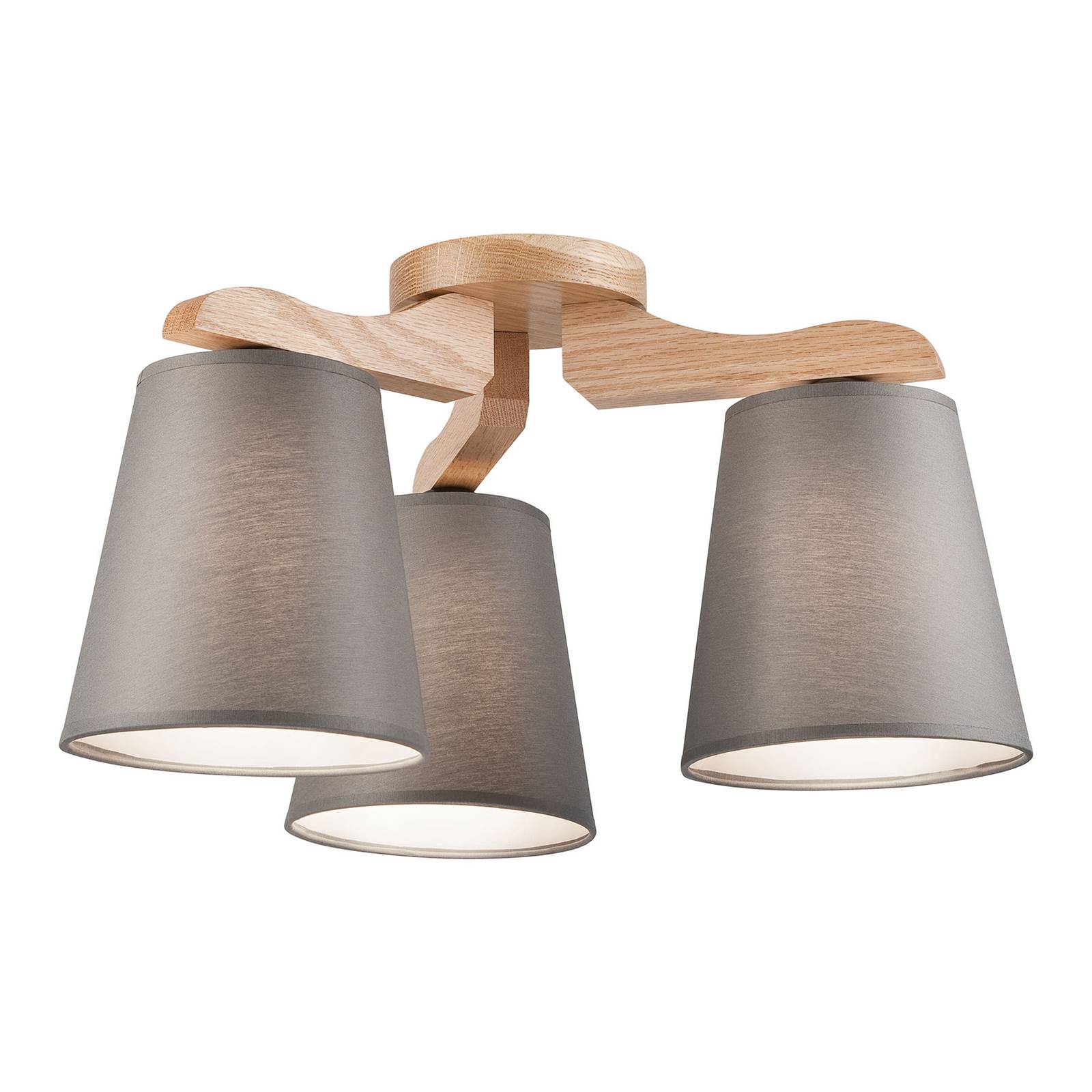Taklampa LW741193, ek/grå, 3 lampor
