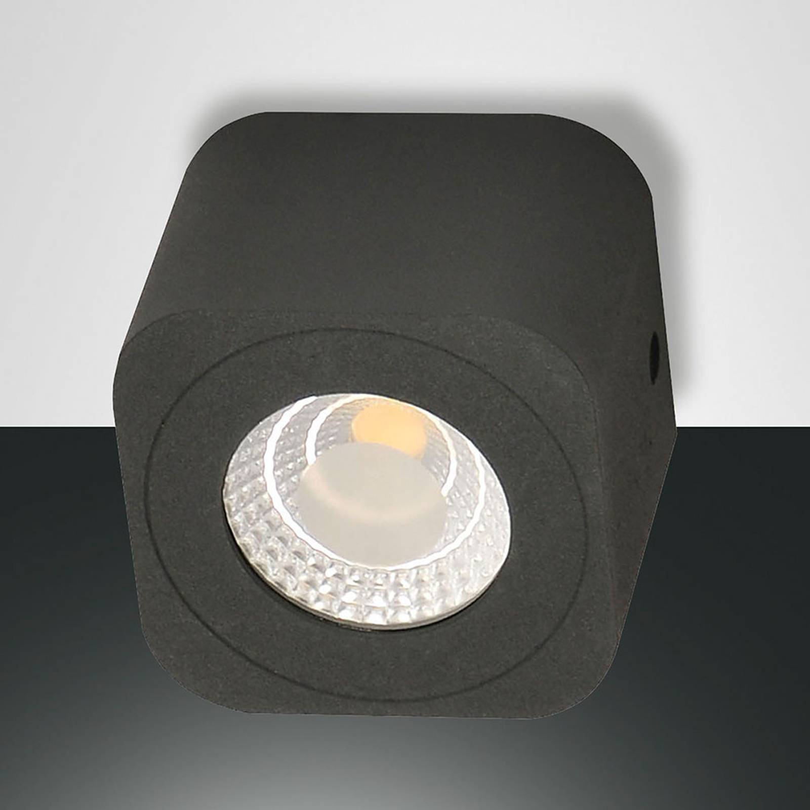Kantig LED-downlight Palmi i antracit
