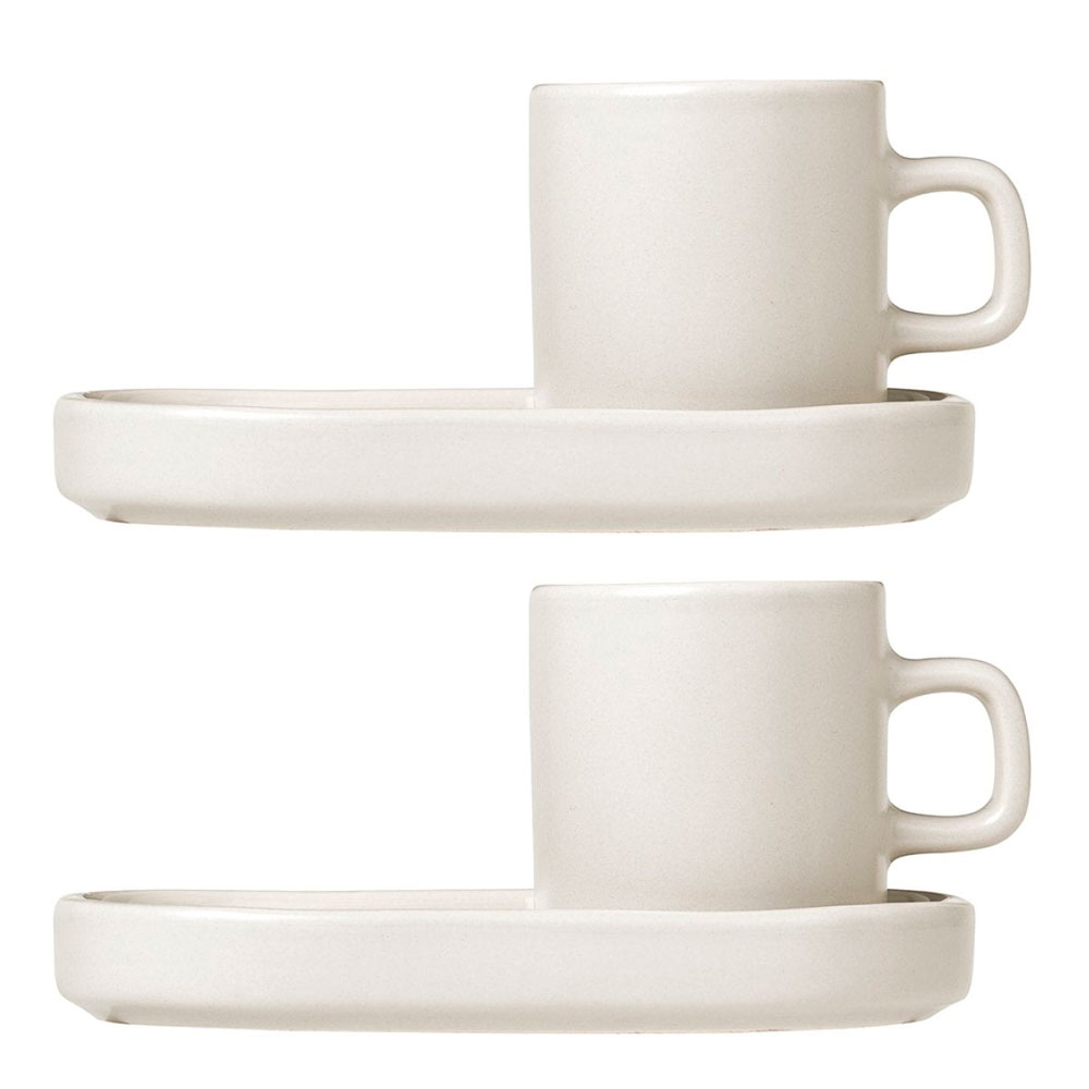 Blomus - Pilar Espressomugg med fat 2-pack Moonbeam