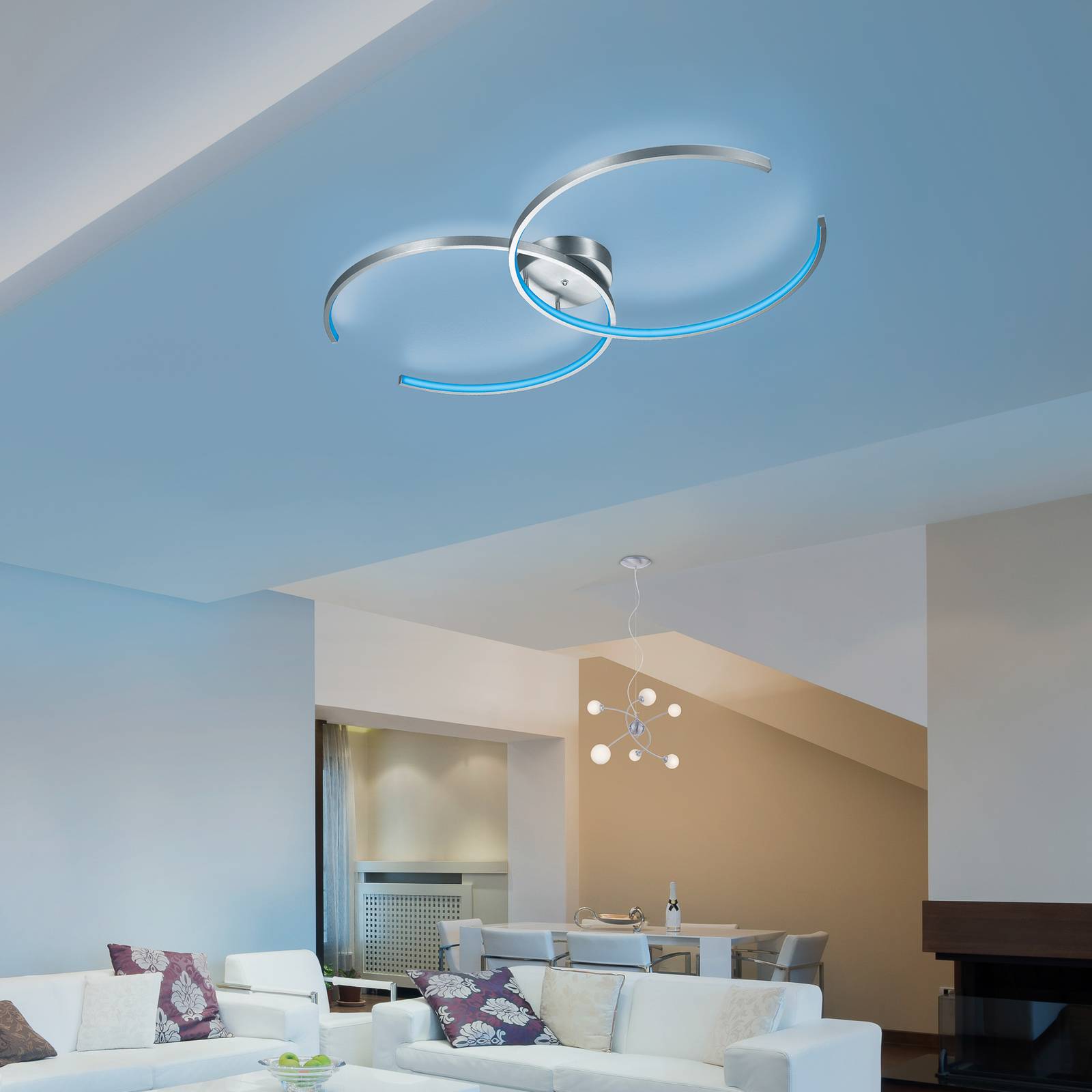 Trio WiZ Citizen LED-taklampa, matt nickel