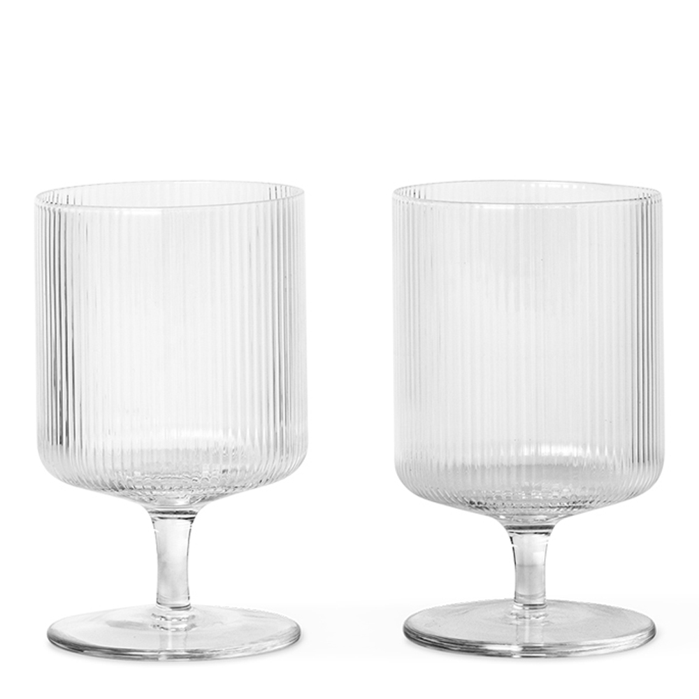 Ferm Living - Ripple Vinglas 27 cl 2-pack Klar