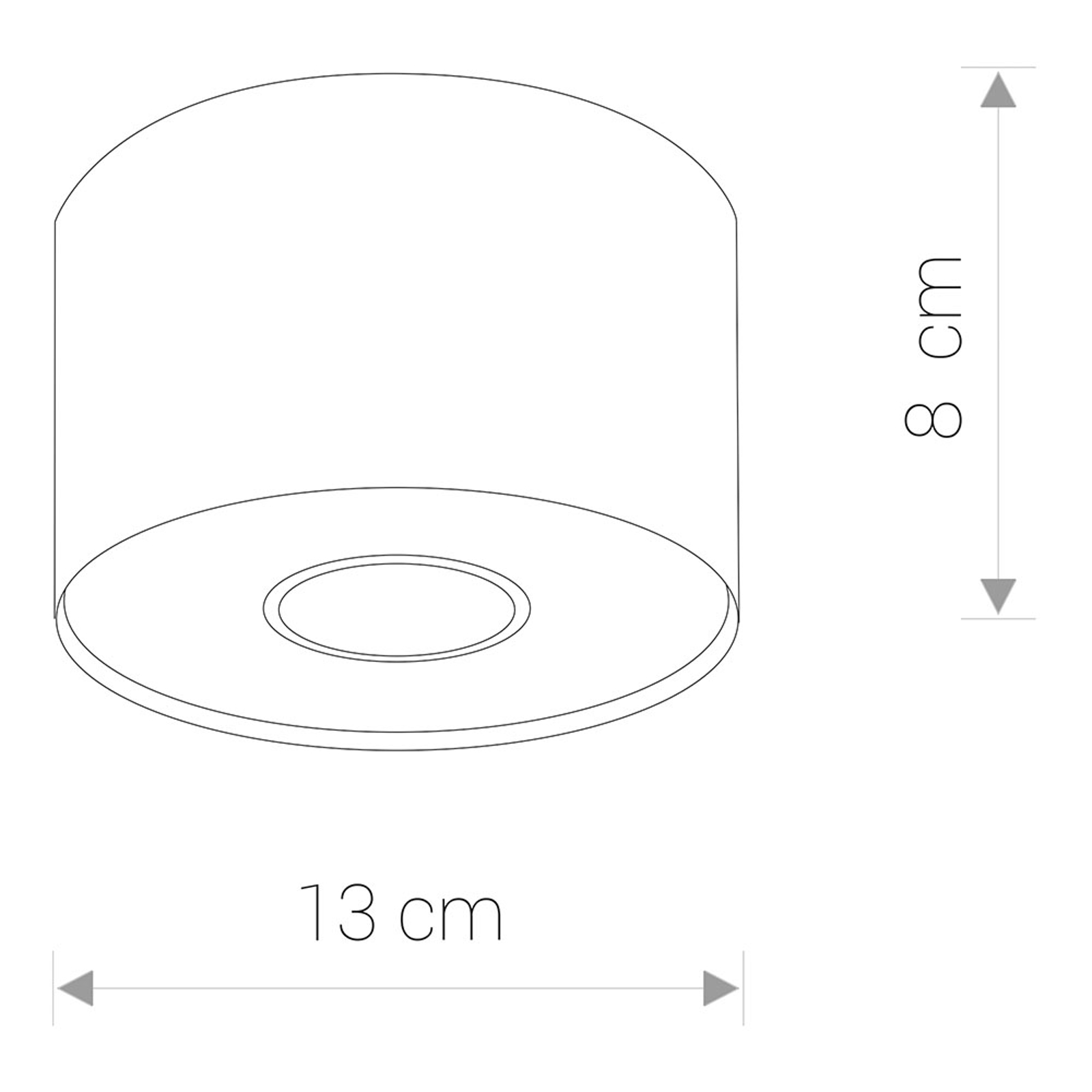 Takspot Point S i cylindrisk form, grafit