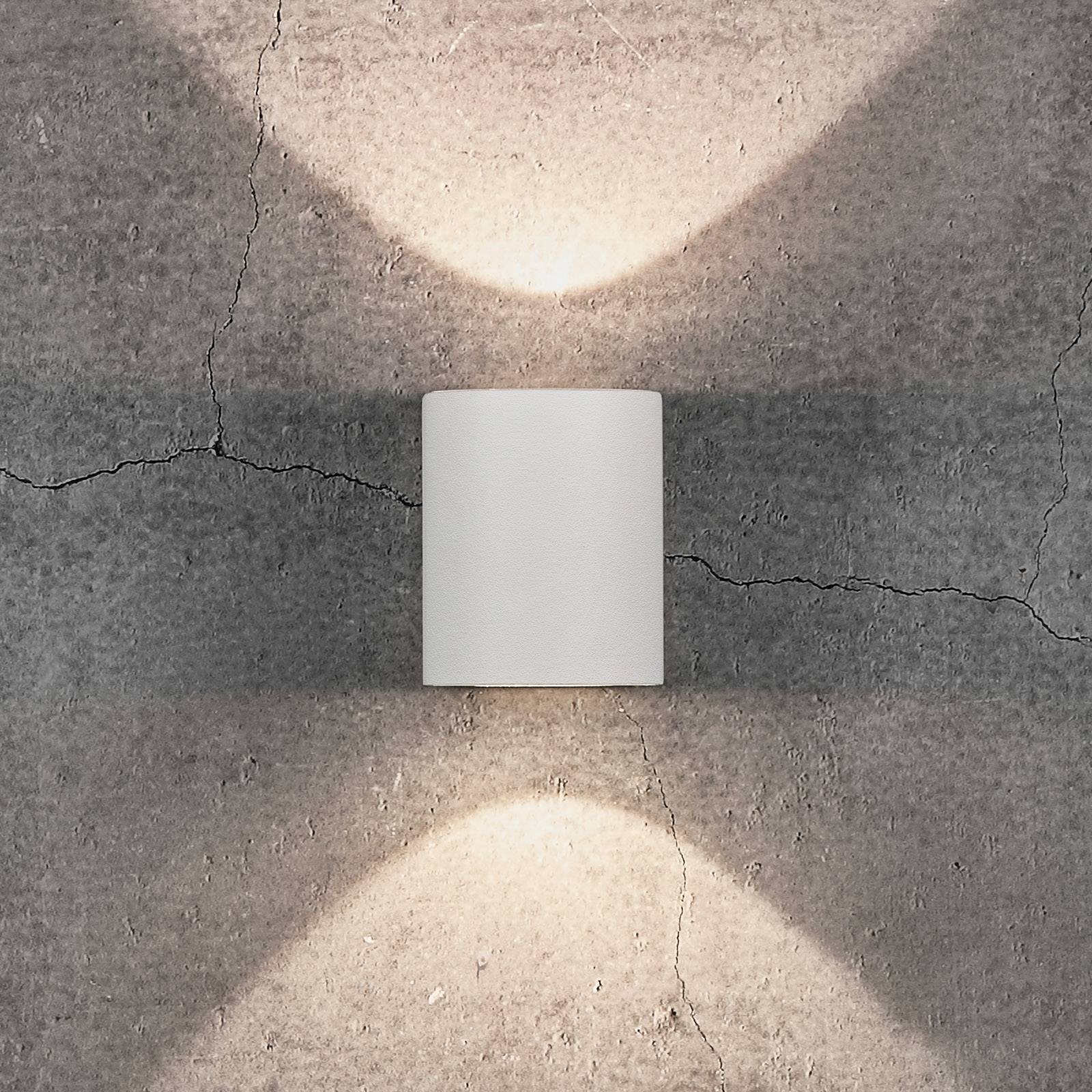 LED-utomhusvägglampa Canto 2, 10 cm, vit