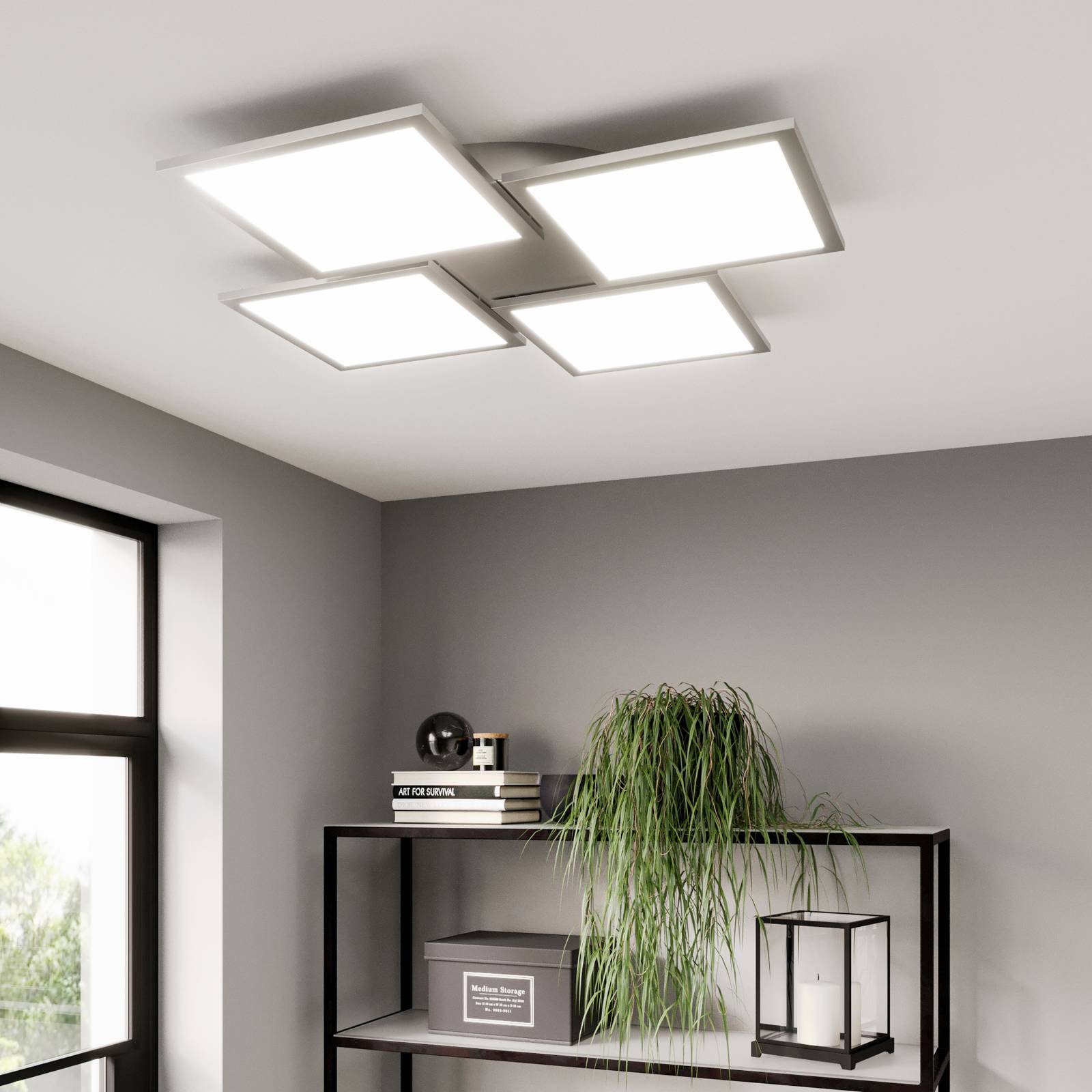 LED-taklampa Ilira, dimbar, CCT, 4 lampor