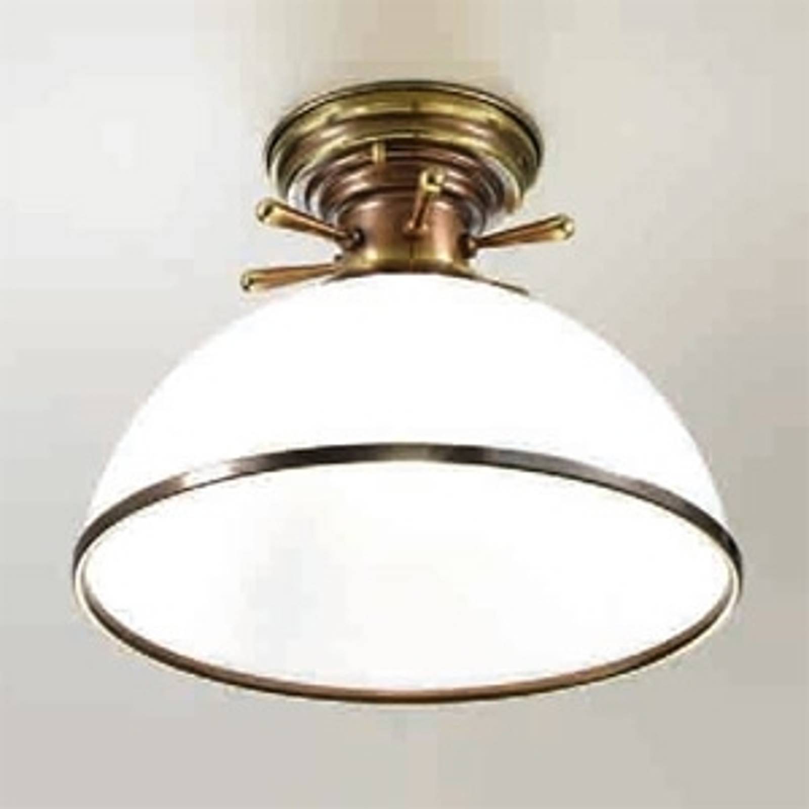 Plafondlampa Libeccio i vitt och mässing