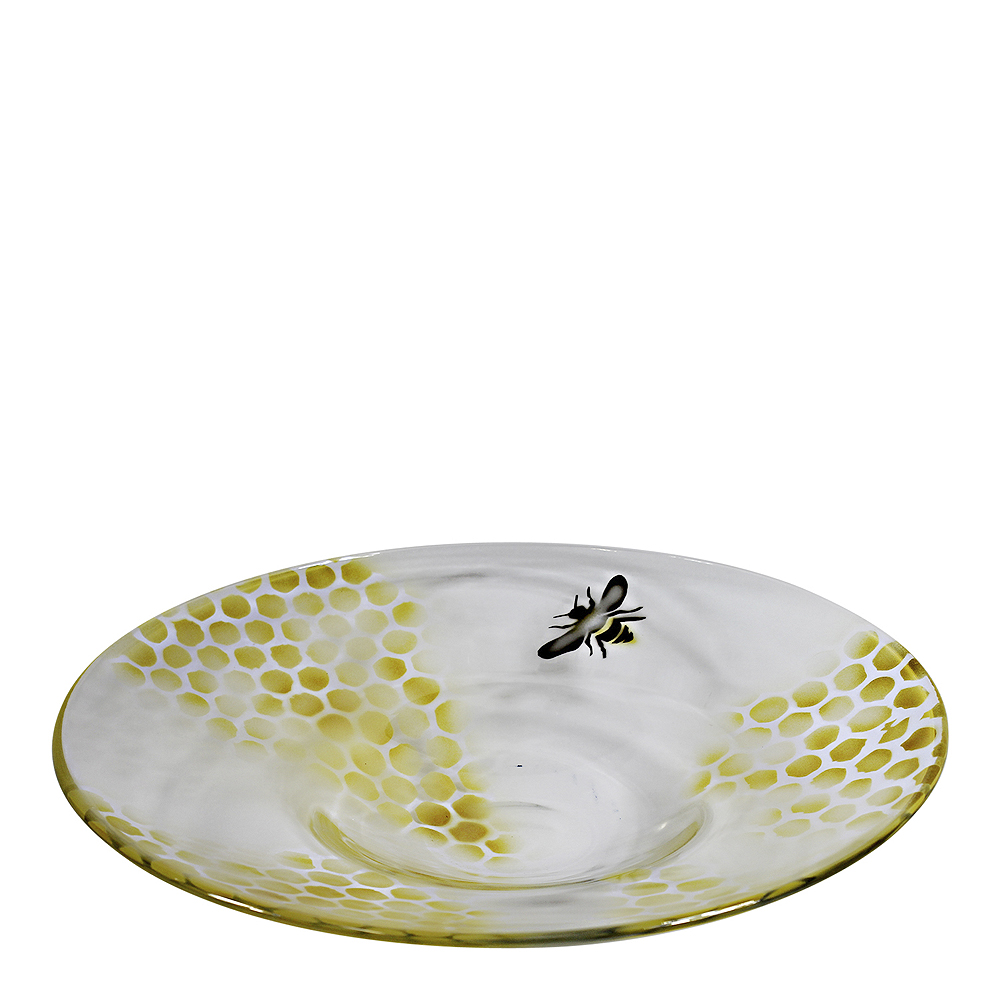 Nybro Crystal - Honeycomb Fat 35 cm Gul