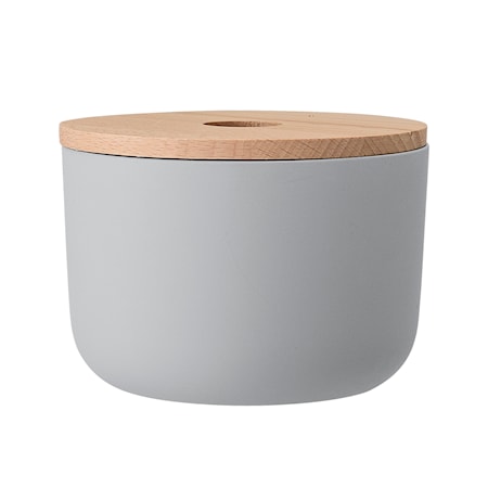 Burk med lock Plastic grey