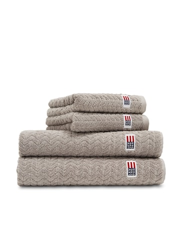 Cotton/Tencel Structured Terry Handduk Mörkgrå 30x50cm