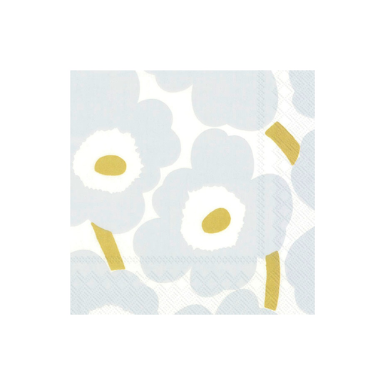 Marimekko Servett 33 cm Unikko vit/silver