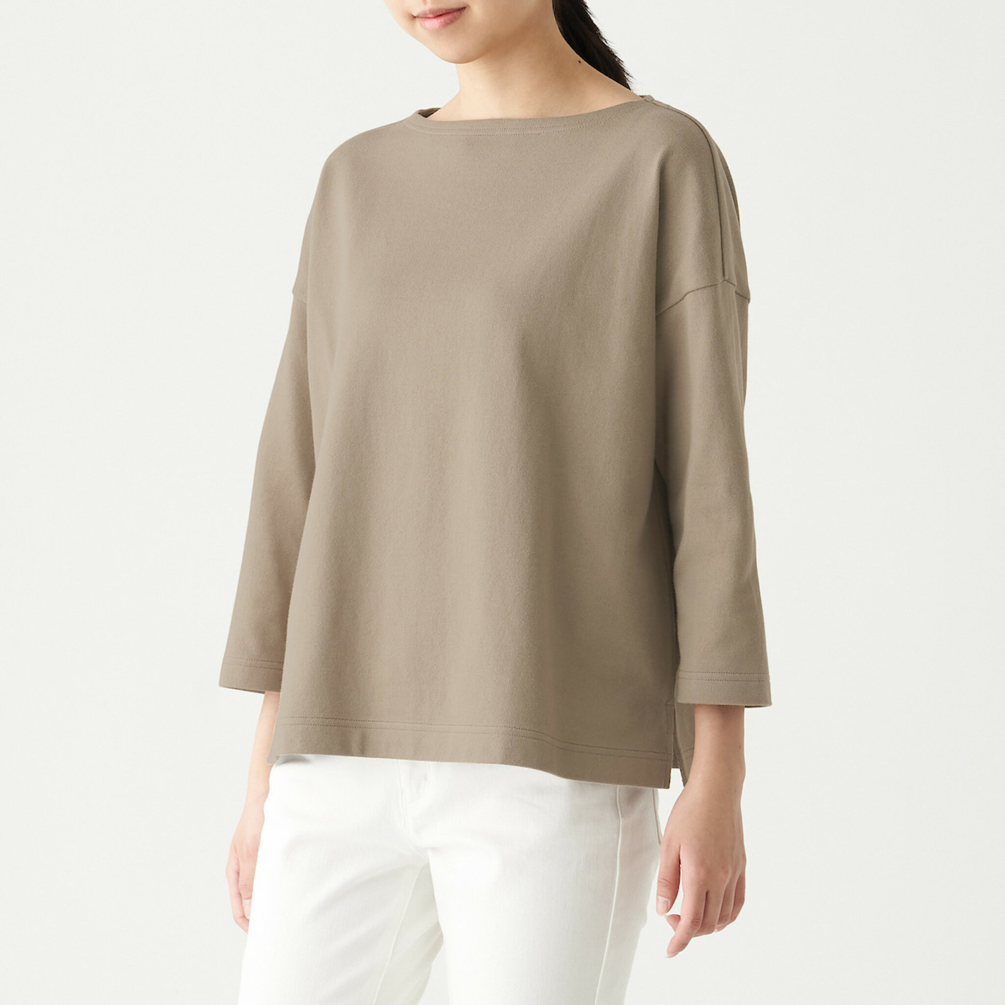 Finstickad Drop Shoulder T-shirt Med Trekvartsärm I Jersey