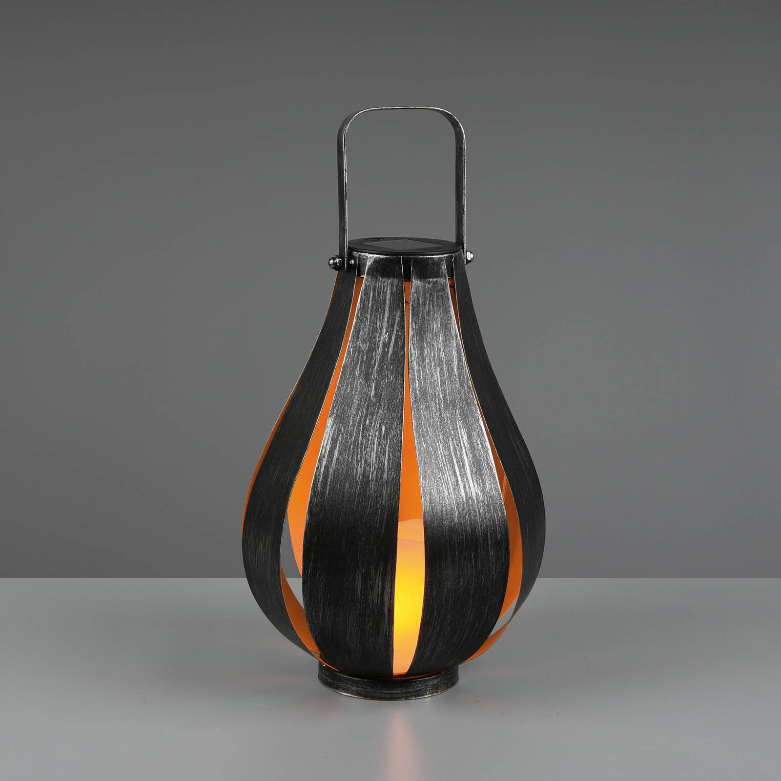 LED-bordslampa med solcell Montero, antiksilver