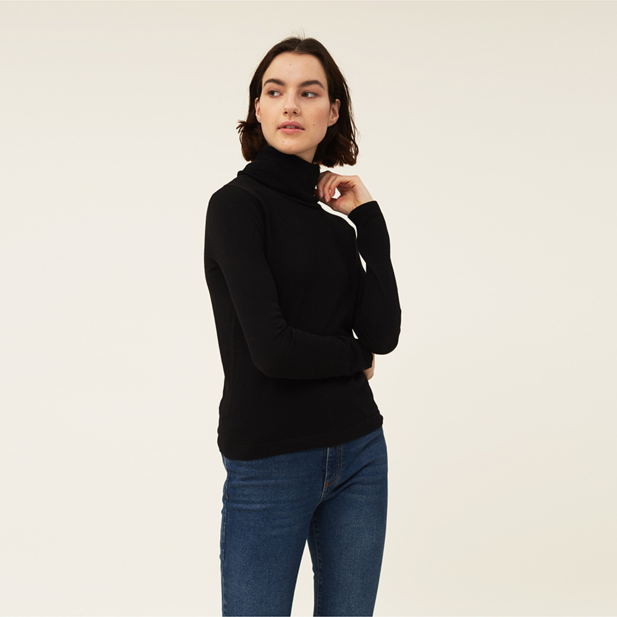 Francoise Cotton/cashmere Roll Neck