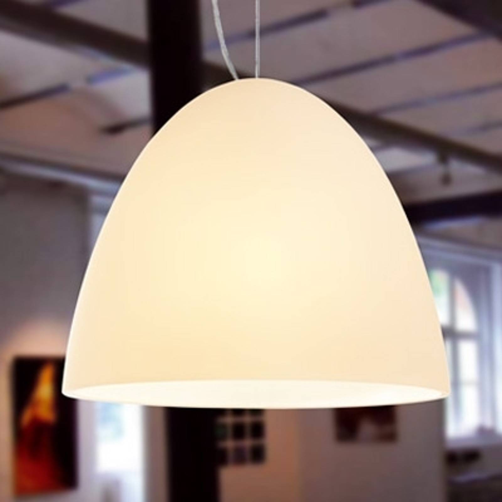 Sandfärgad hänglampa BELL, 30 cm, 1 ljuskälla