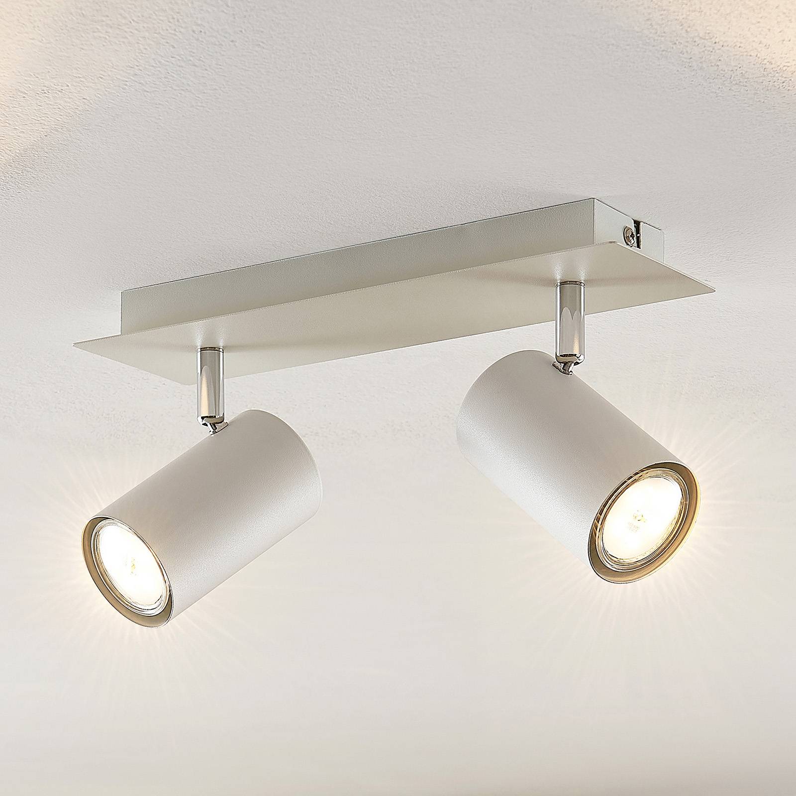 Lindby Joffrey takspotlight, 2 lampor, vit