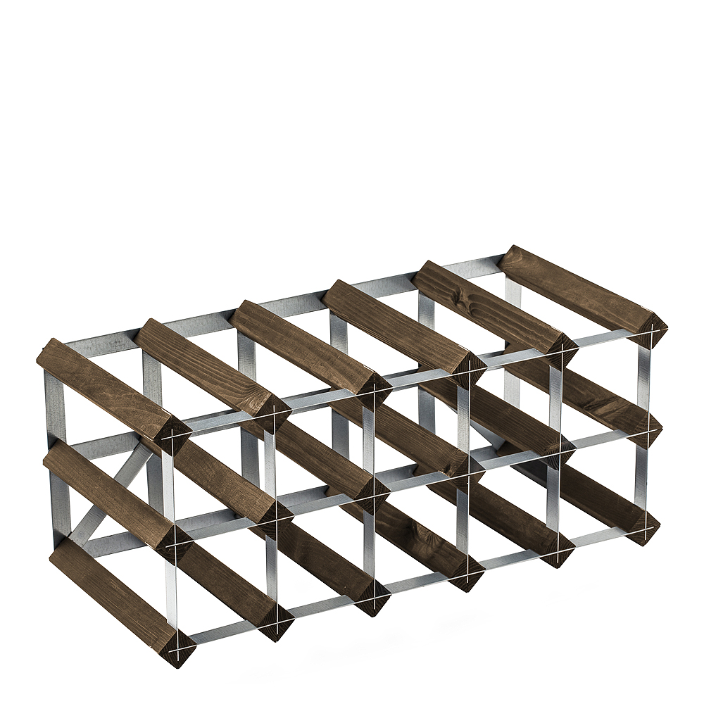 Traditional Wineracks - Påbyggnadsbart Vinställ för 15 flaskor mörkt Trä