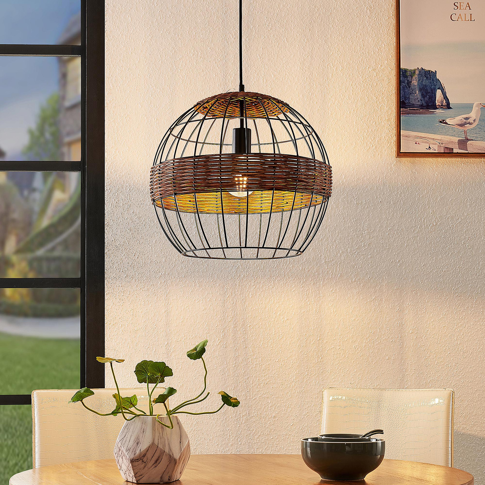 Lindby Kaska pendellampa, 1 lampa, 42 cm