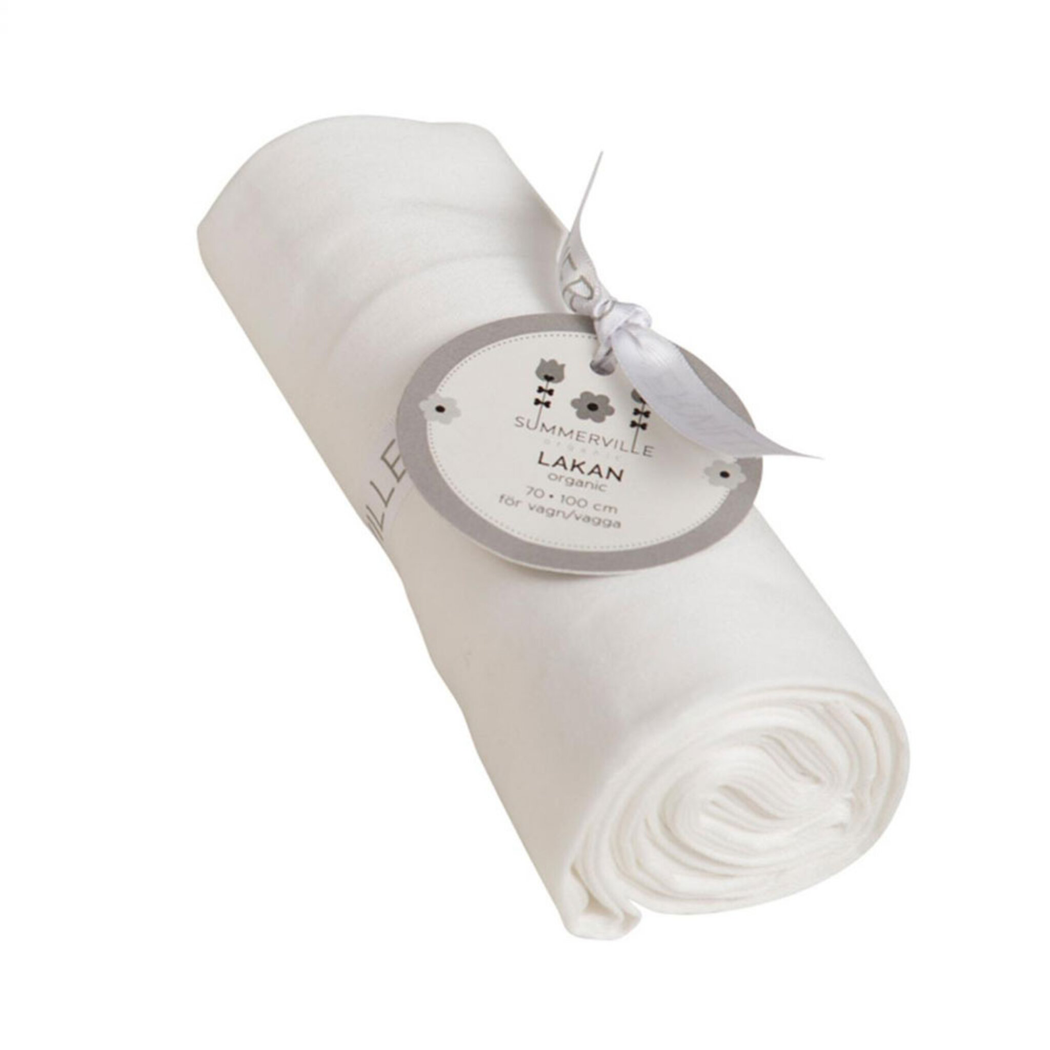 Lakan vagga vitt GOTS, 100x70 cm