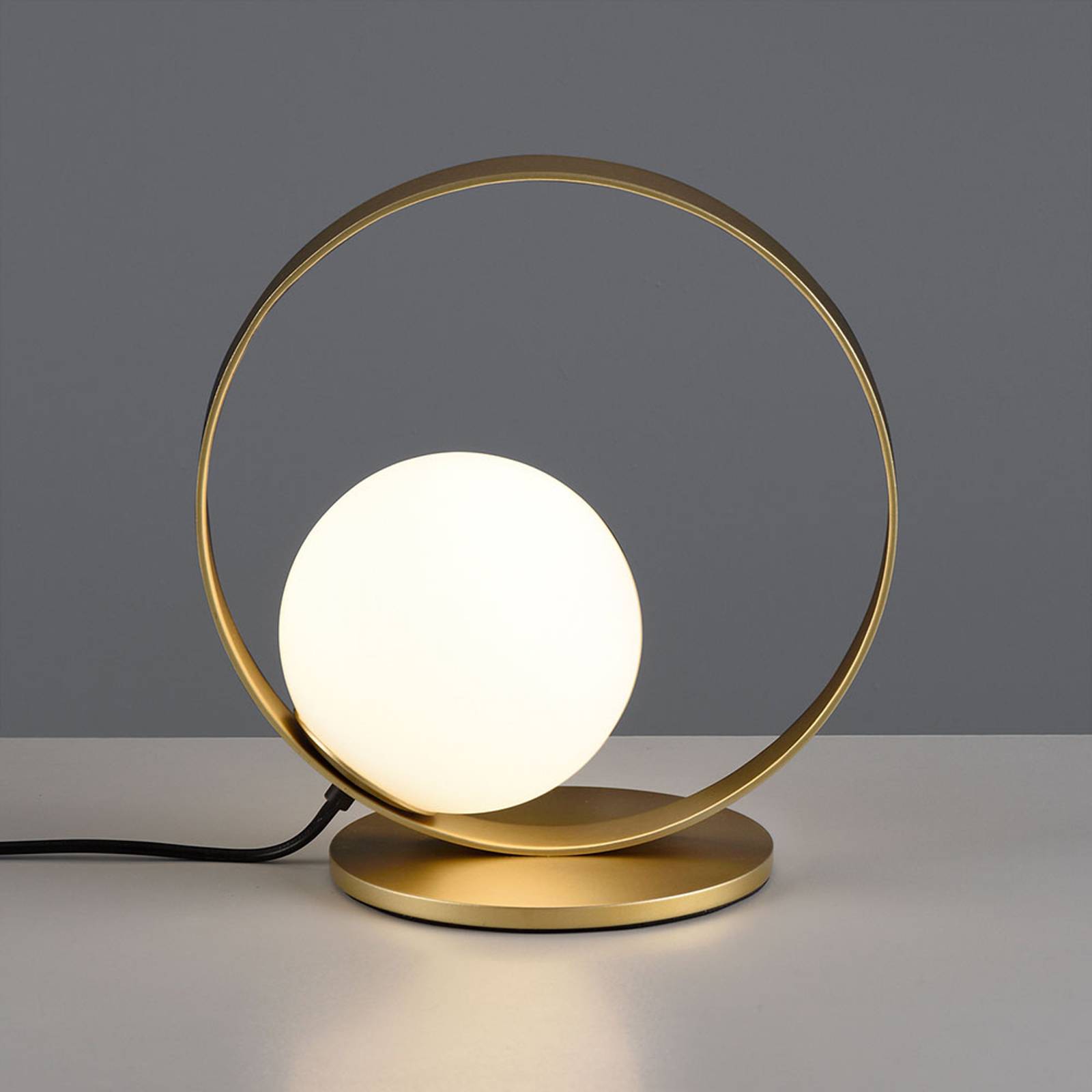 LED-bordslampa Halo, guld/opal