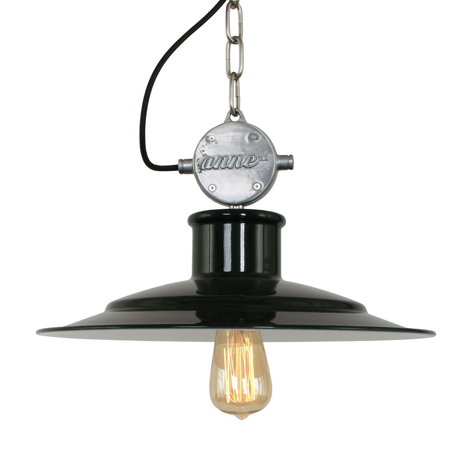 Milstone – industriell pendellampa i svart L07