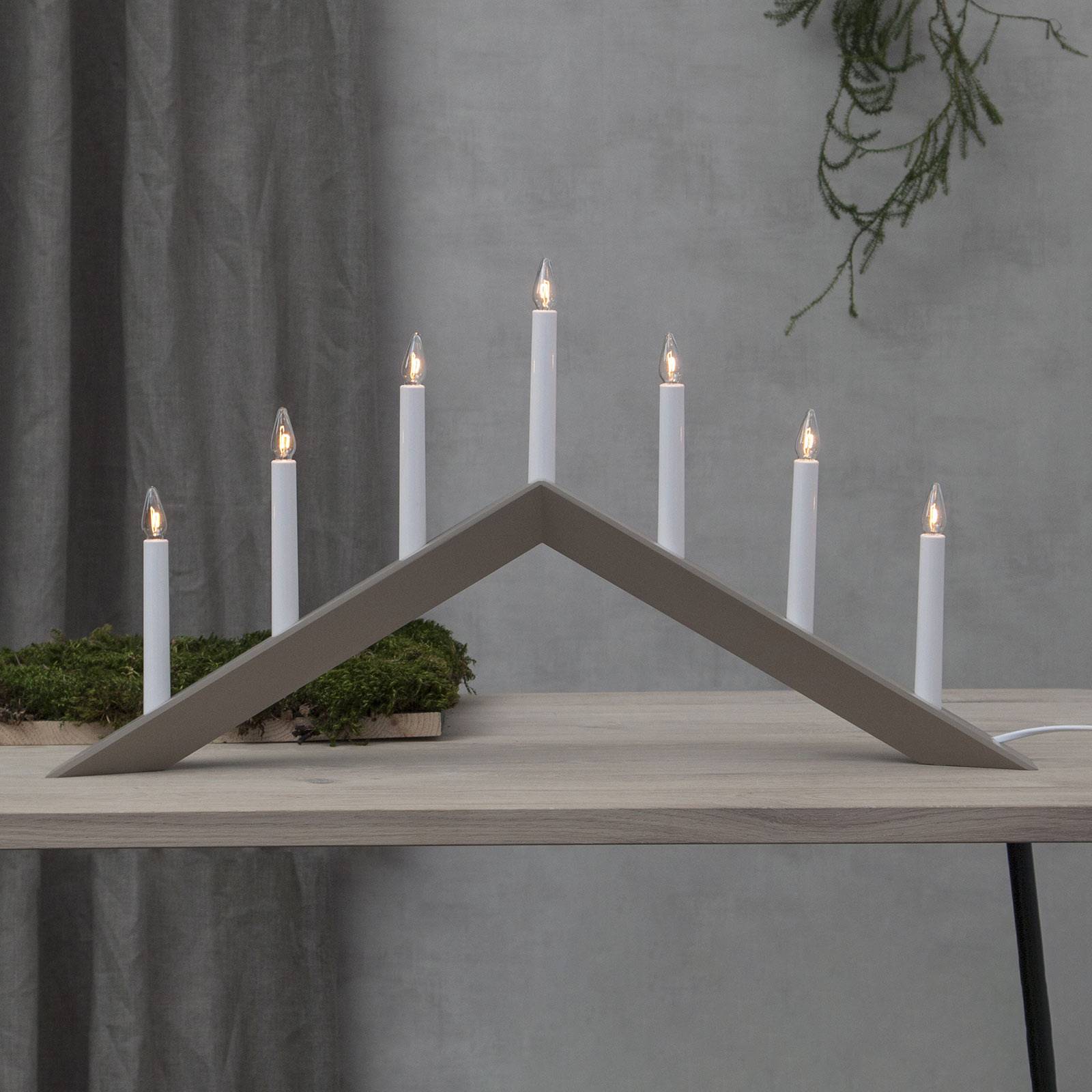 Ljusstake Arrow, halvhög, 7 lampor, grå