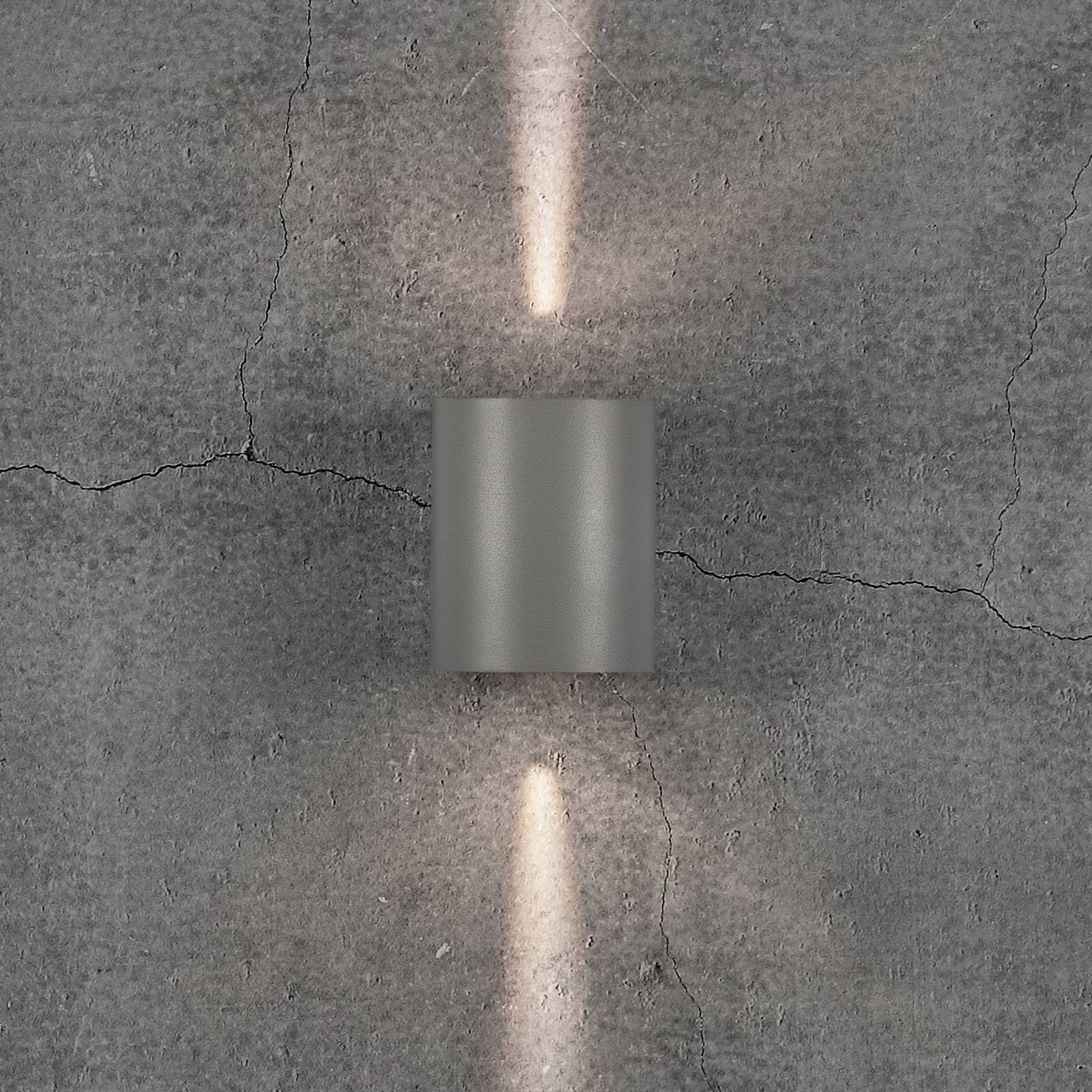 LED-utomhusvägglampa Canto 2, 10 cm, grå