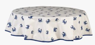 Crab rund vaxduk vit