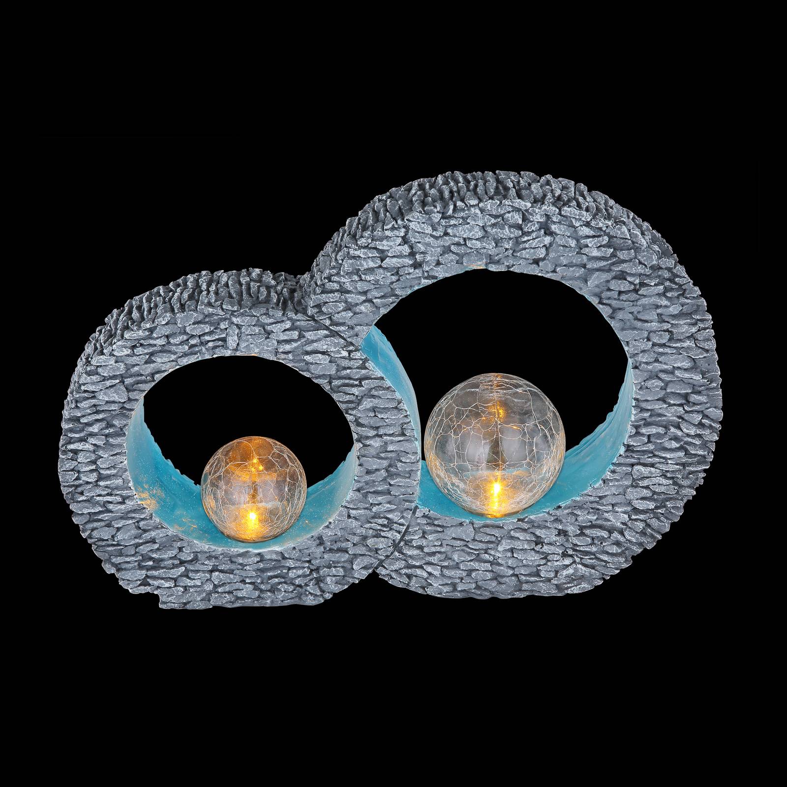 LED-solcellslampa utomhusdekoration 36522, stengrå