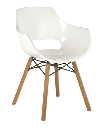 Opal Stol Iroco Vit/Natur Polykarbonat/Iroco 55 x 81 x 55