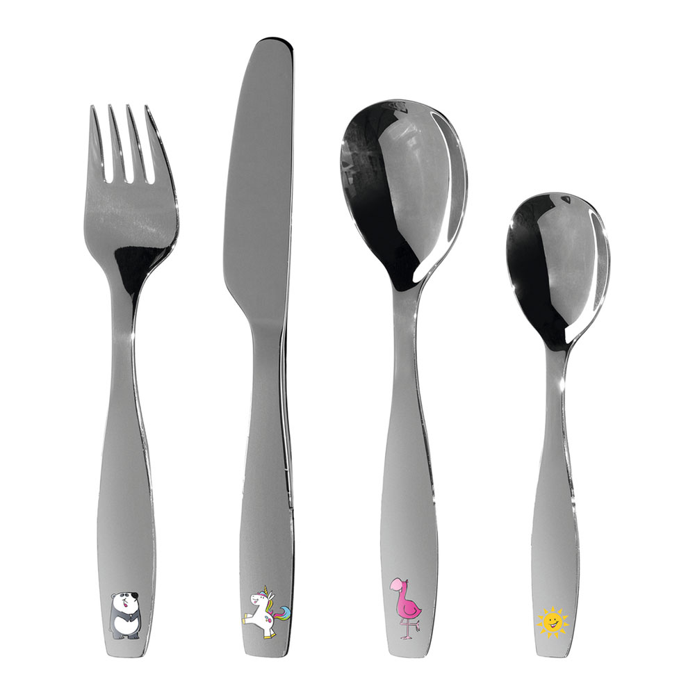 Leonardo - Bambini Bestickset 4 delar Panda, enhörning, flamingo och sol