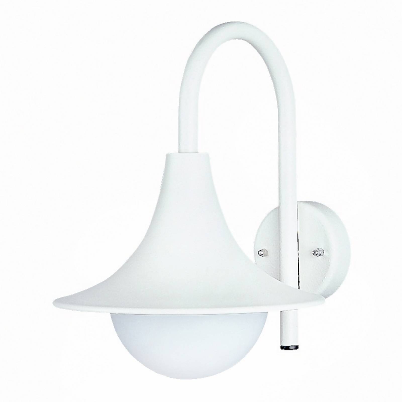 Utomhusvägglampa 167 med vacker form, vit