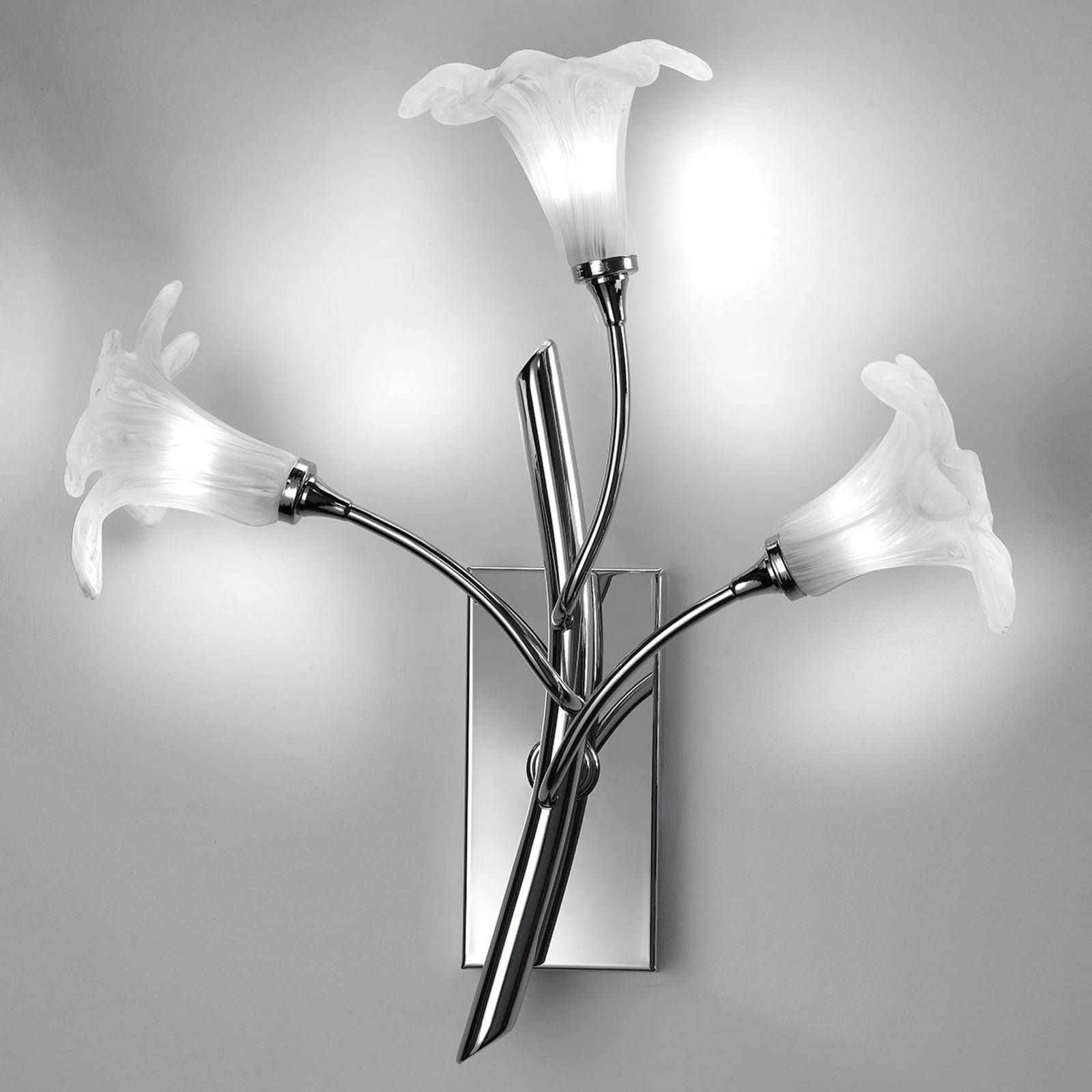 Vägglampa 7142 3 lampor, krom/klar