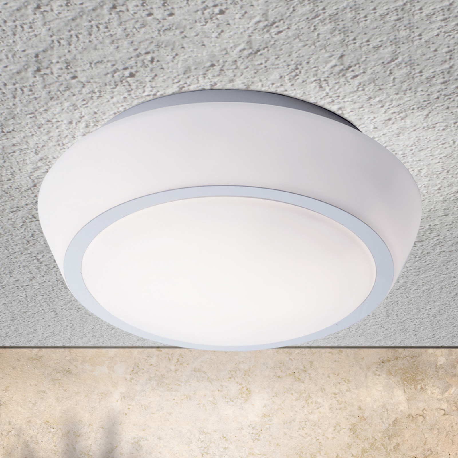Glas-taklampa Pia med IP44, 30 cm