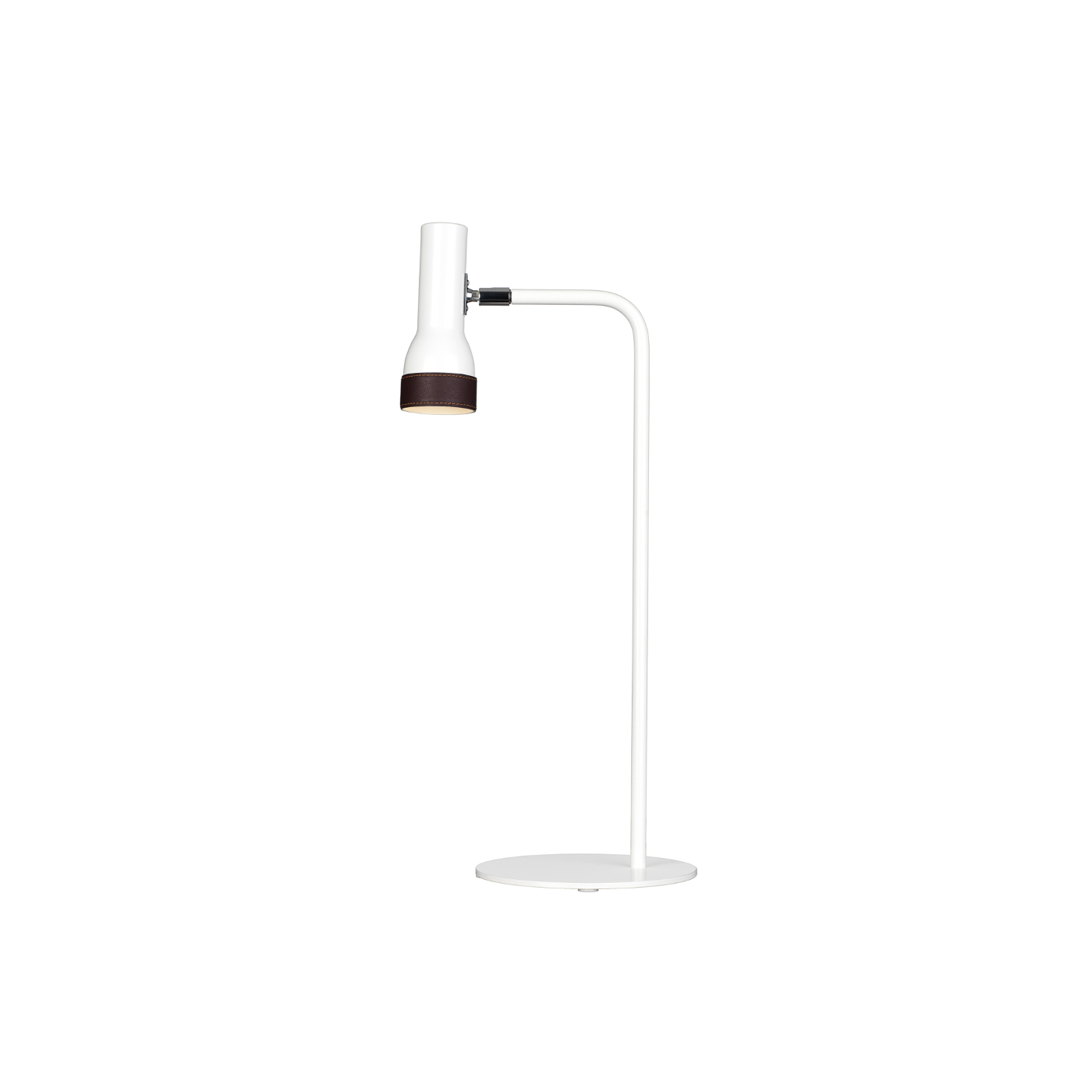 Bordslampa TALK Vit med brunt läder, Örsjö belysning