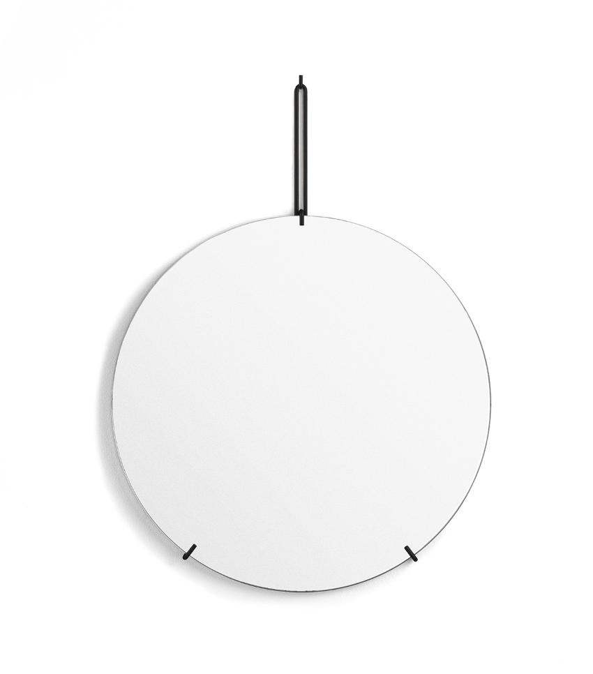 Spegel Ø70cm WALL MIRROR black, MOEBE
