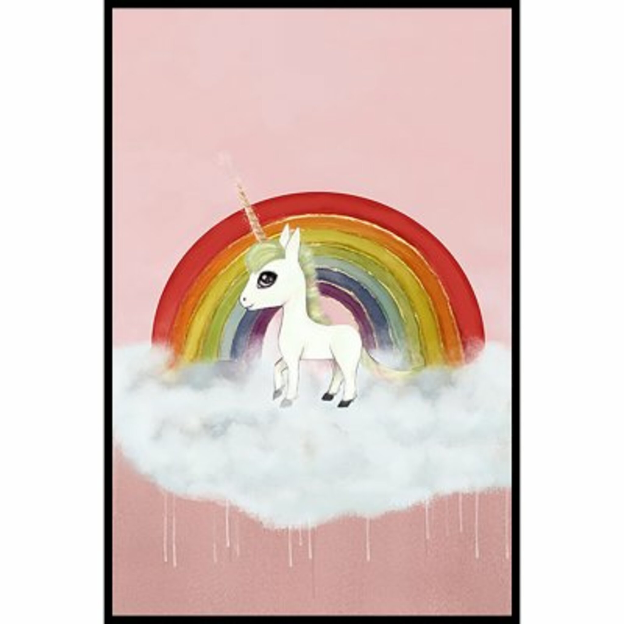Rainbow Unicorn Pink Poster