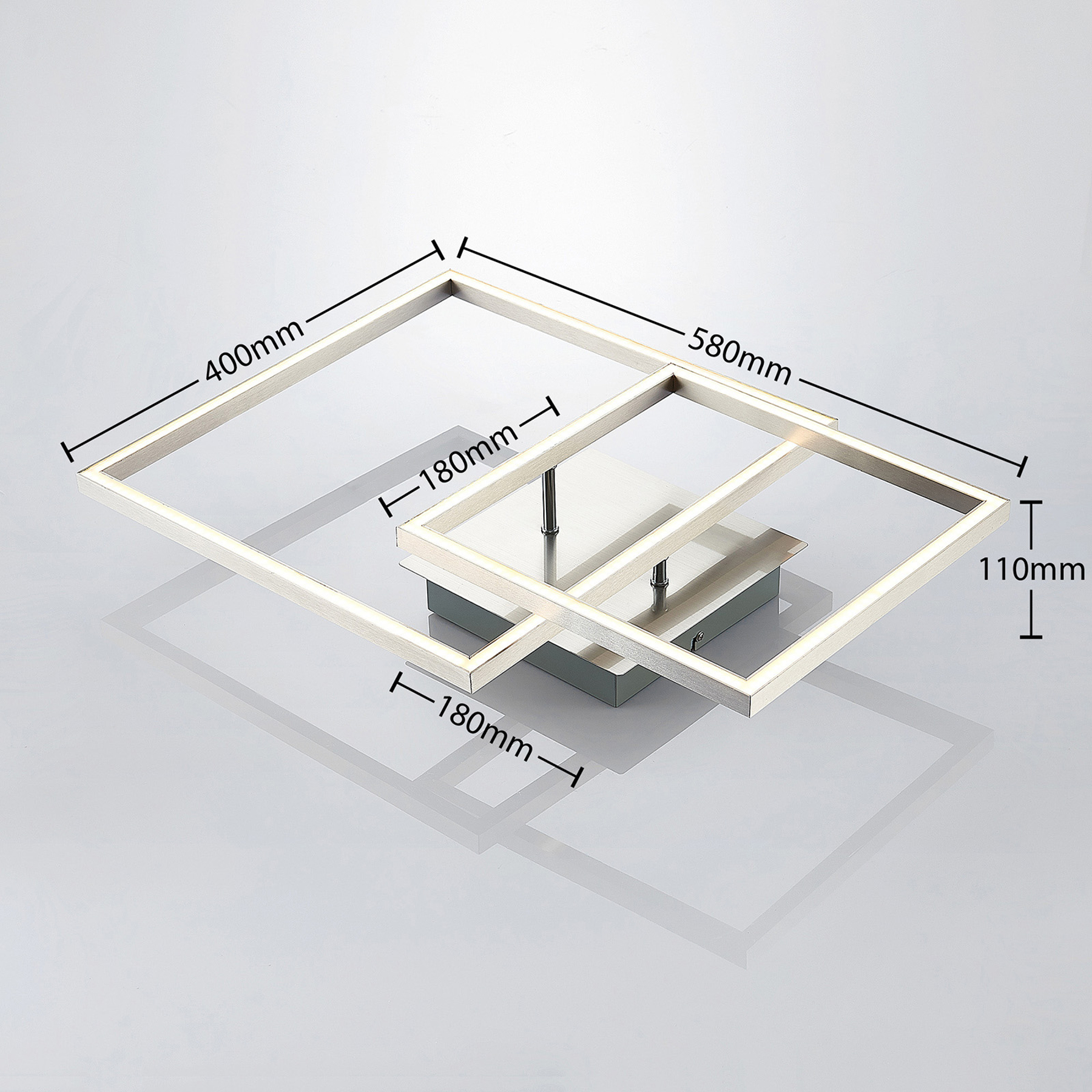 Lindby Katianna LED-taklampa av 2 kvadrater