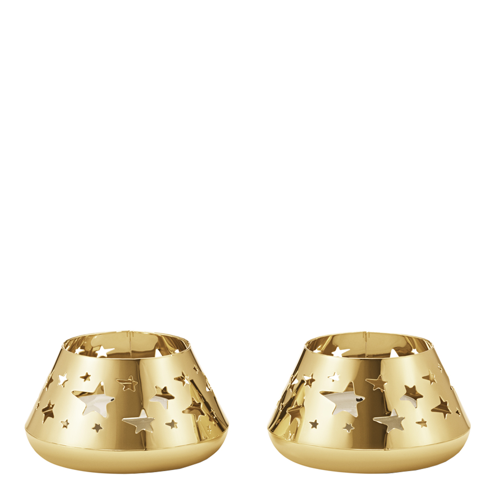 Georg Jensen - 2021 Ljushållare Stjärnor 2-pack Guld Guld
