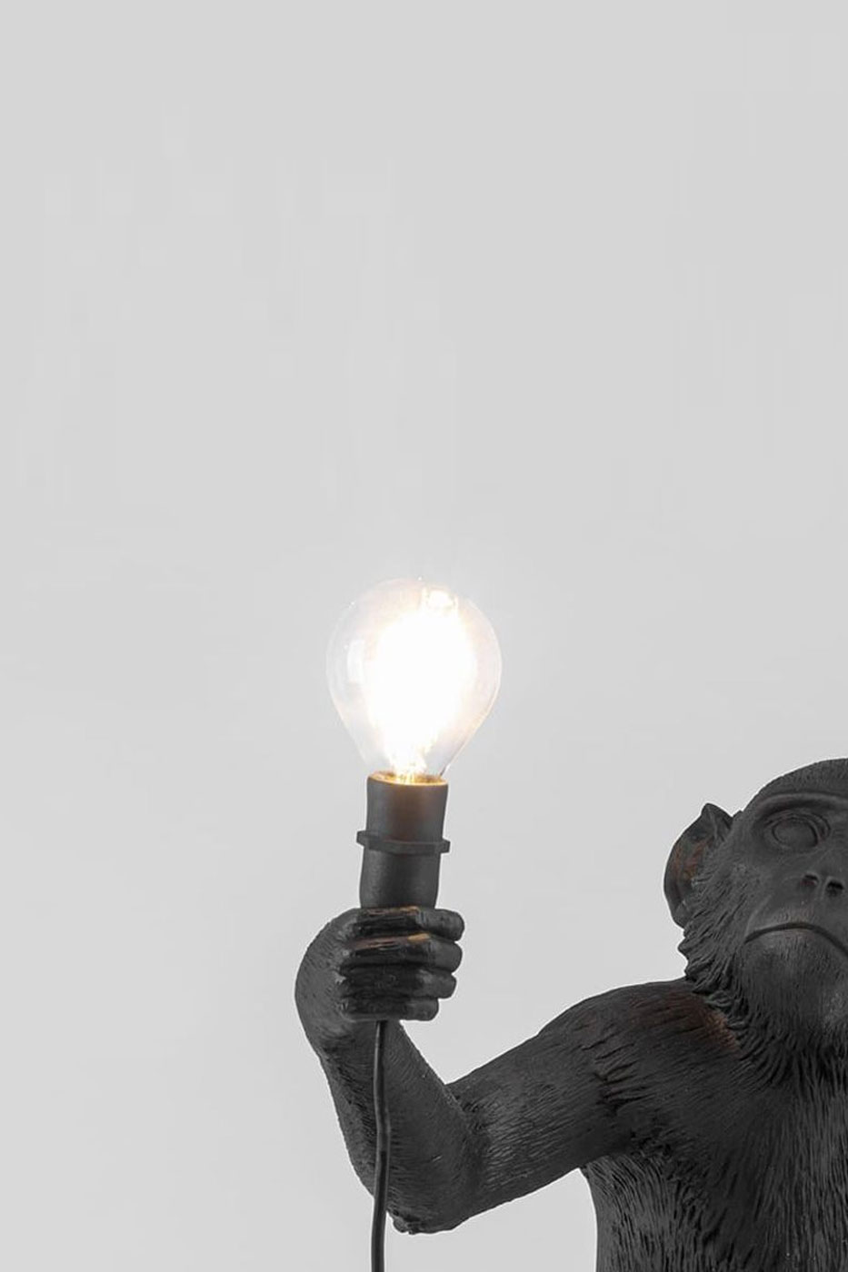Ljuskälla till bordslampa apa svart
