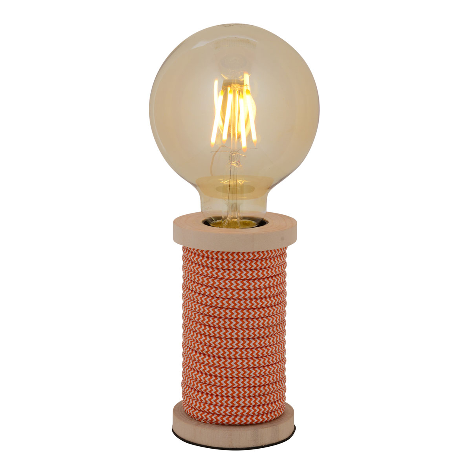 Bordslampa Max med träfot orange