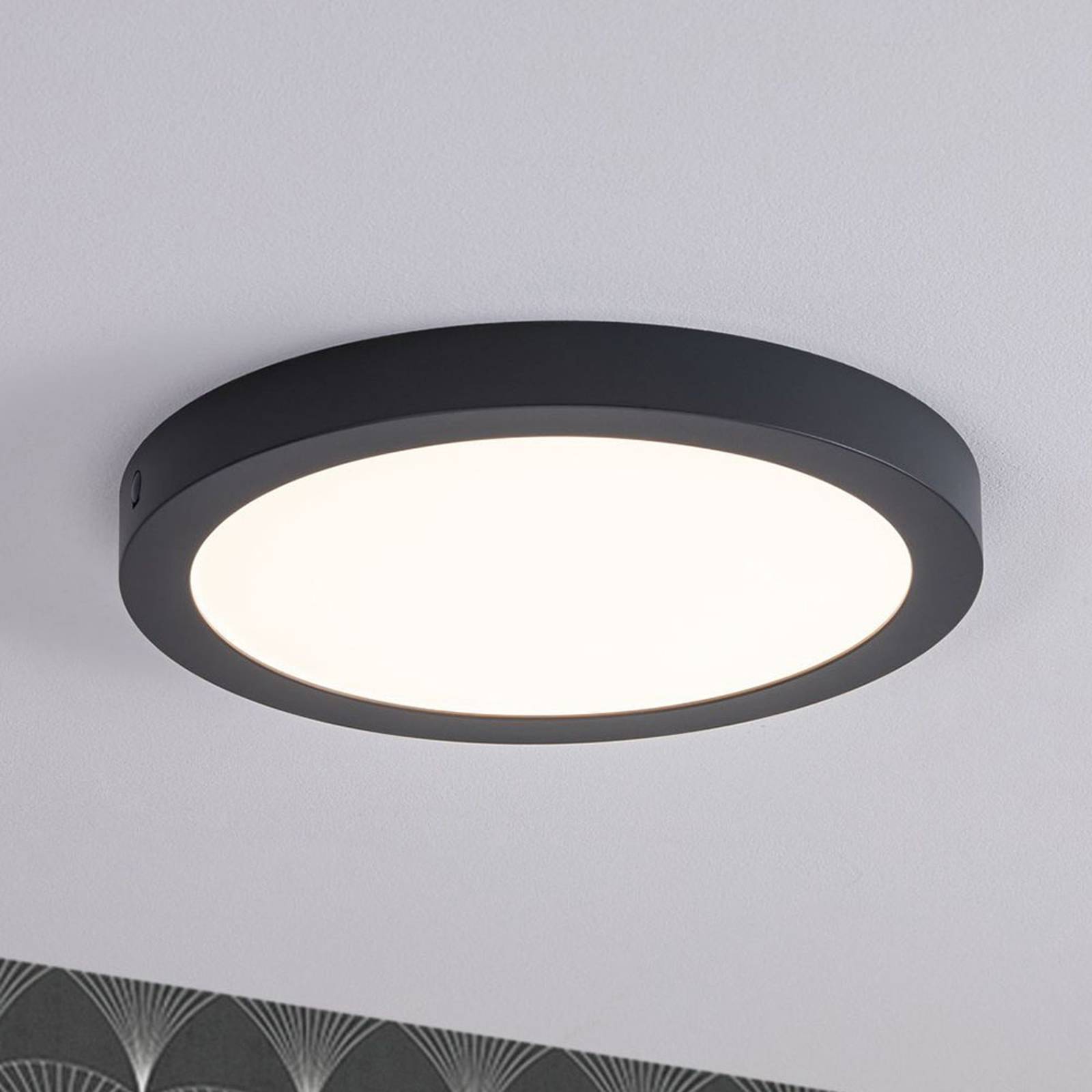Paulmann LED-panel Abia, rund Ø 30 cm, mörkgrå