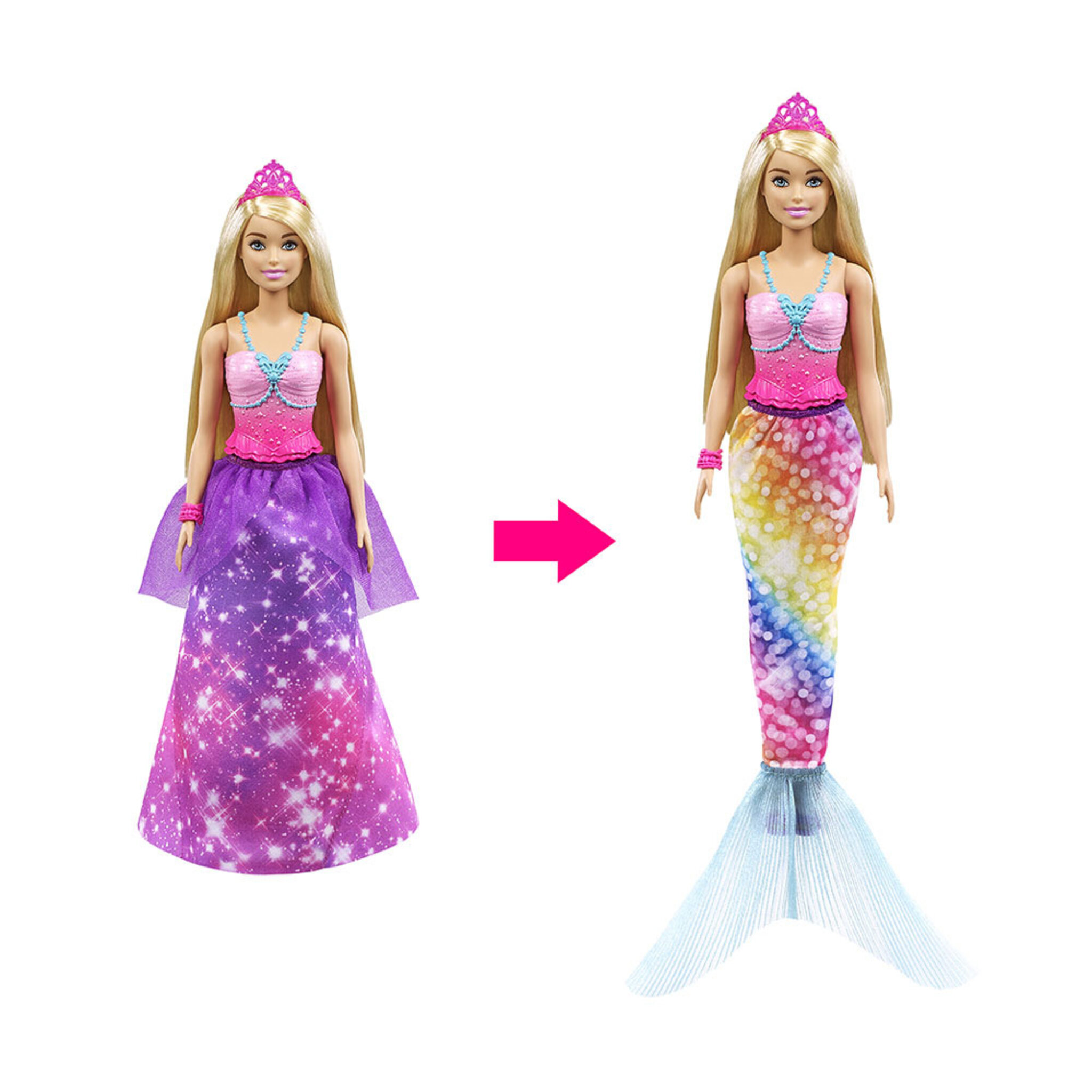 Barbie Dreamtopia 2-i-1-docka sorterade