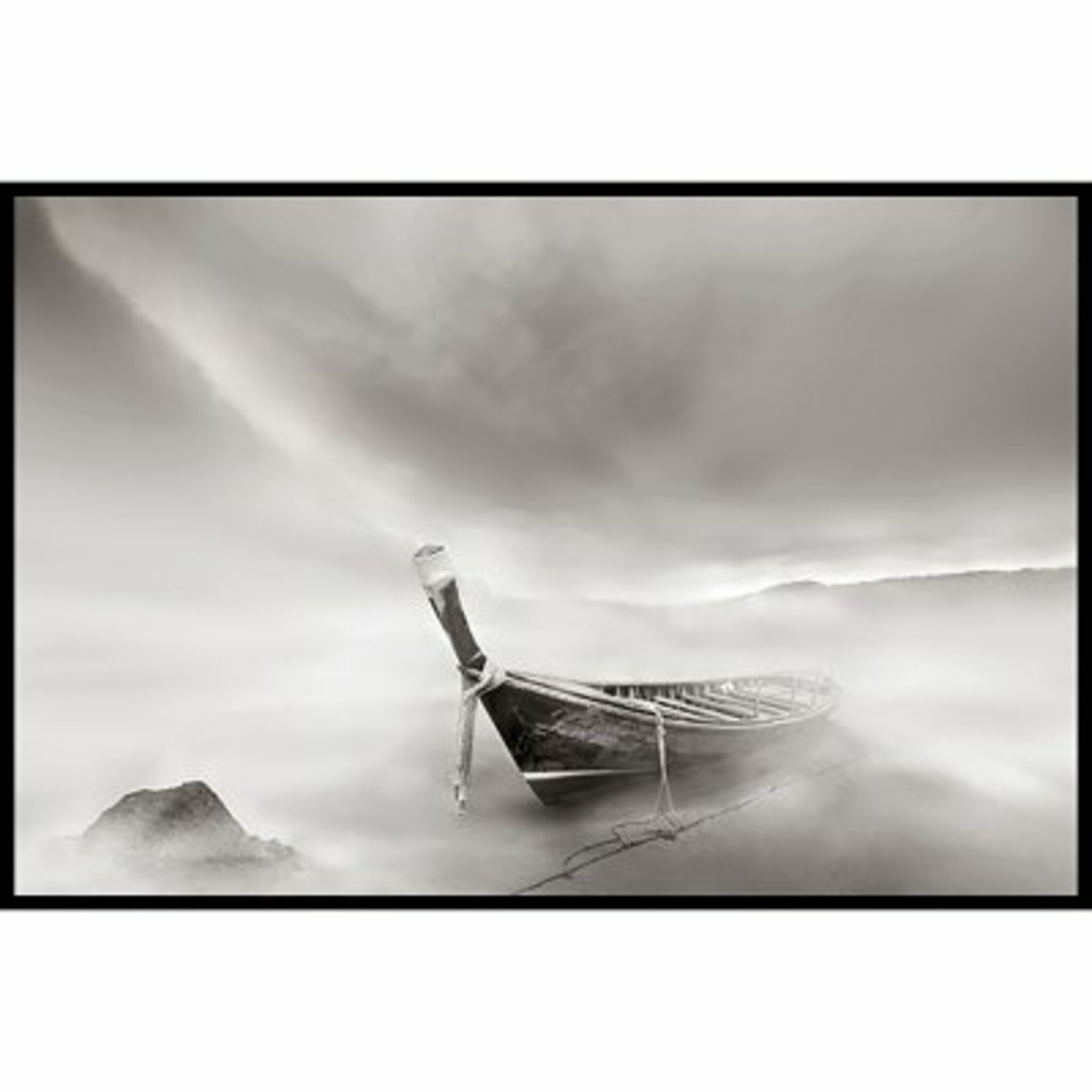 Boat In Fog Poster