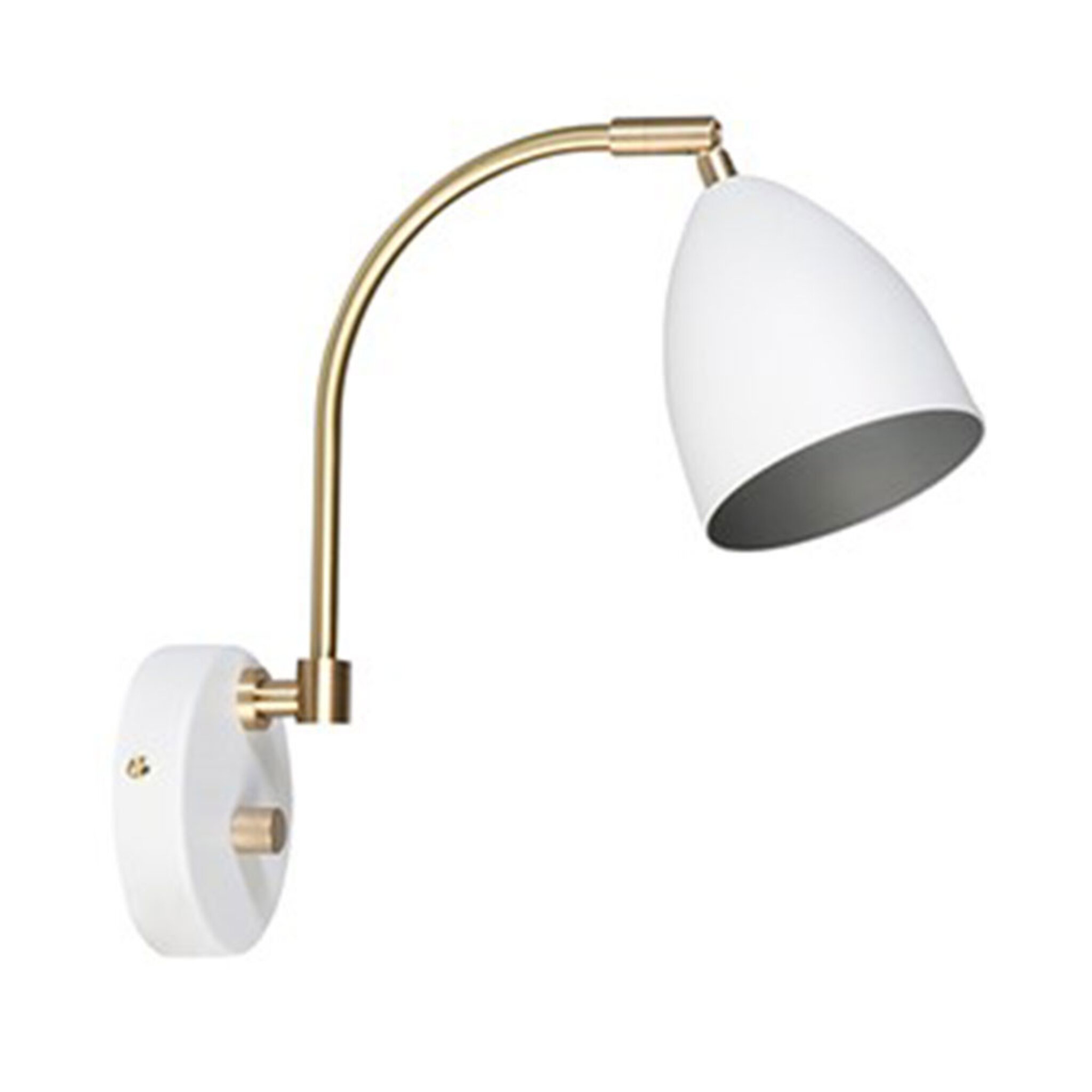 Vägglampa Deluxe LED, vit/mässing